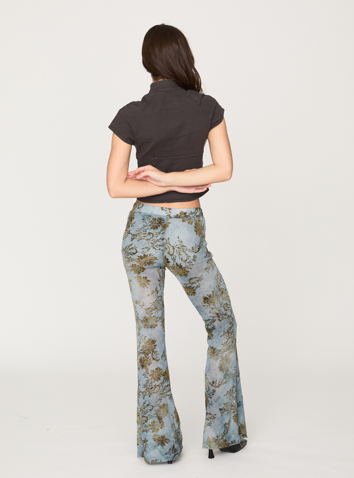 Flocky Tulle Flare Pants