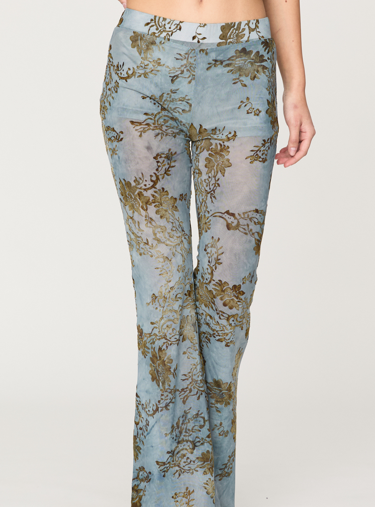 Flocky Tulle Flare Pants