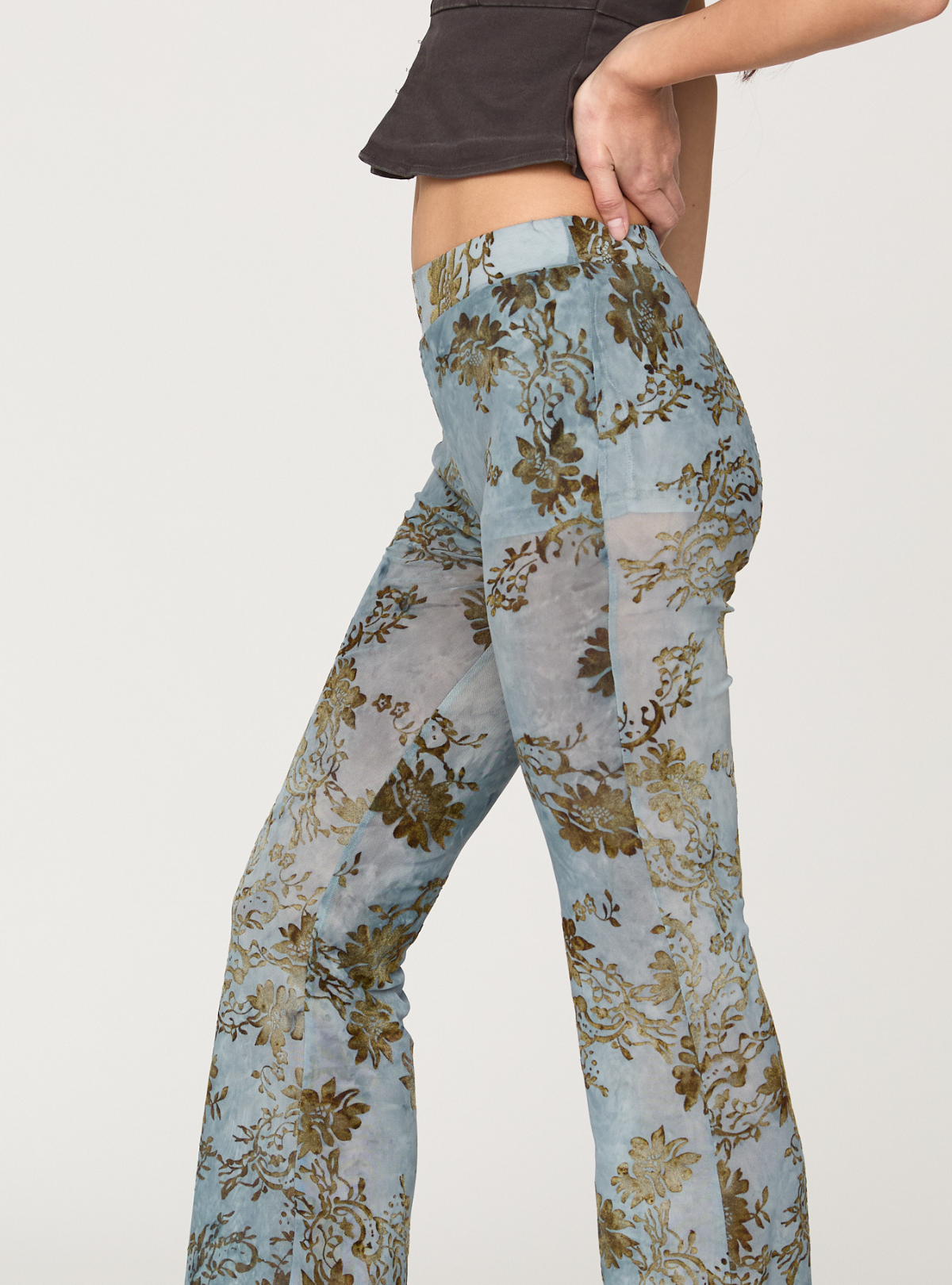 Flocky Tulle Flare Pants