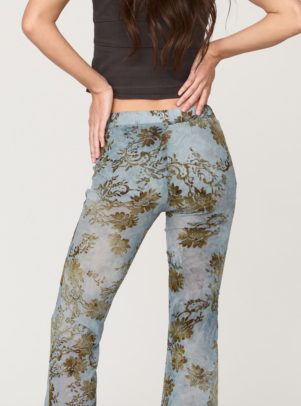 Flocky Tulle Flare Pants