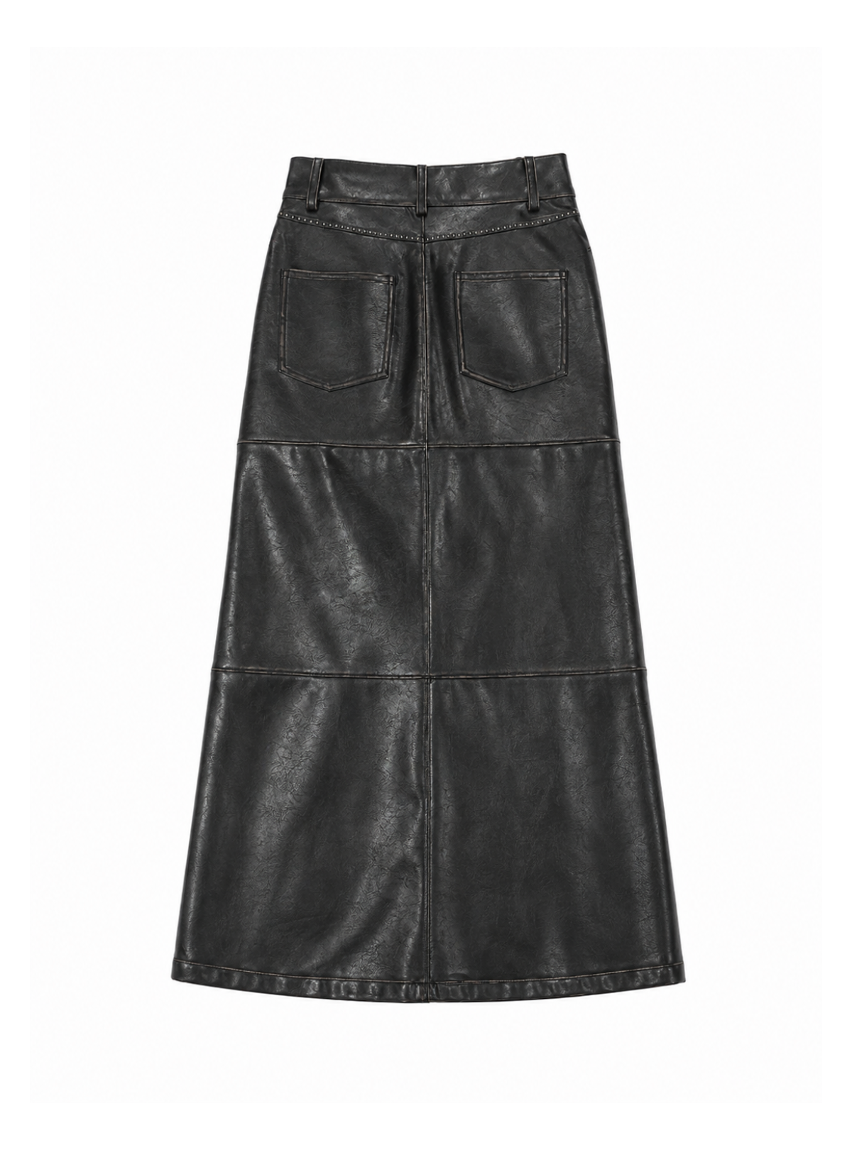 Faux Leather Slit Long SK
