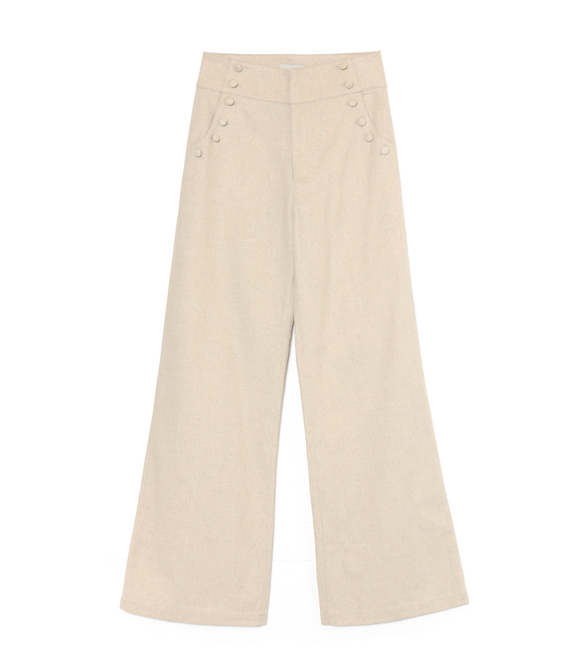 Covered Button Marine Flare Pants