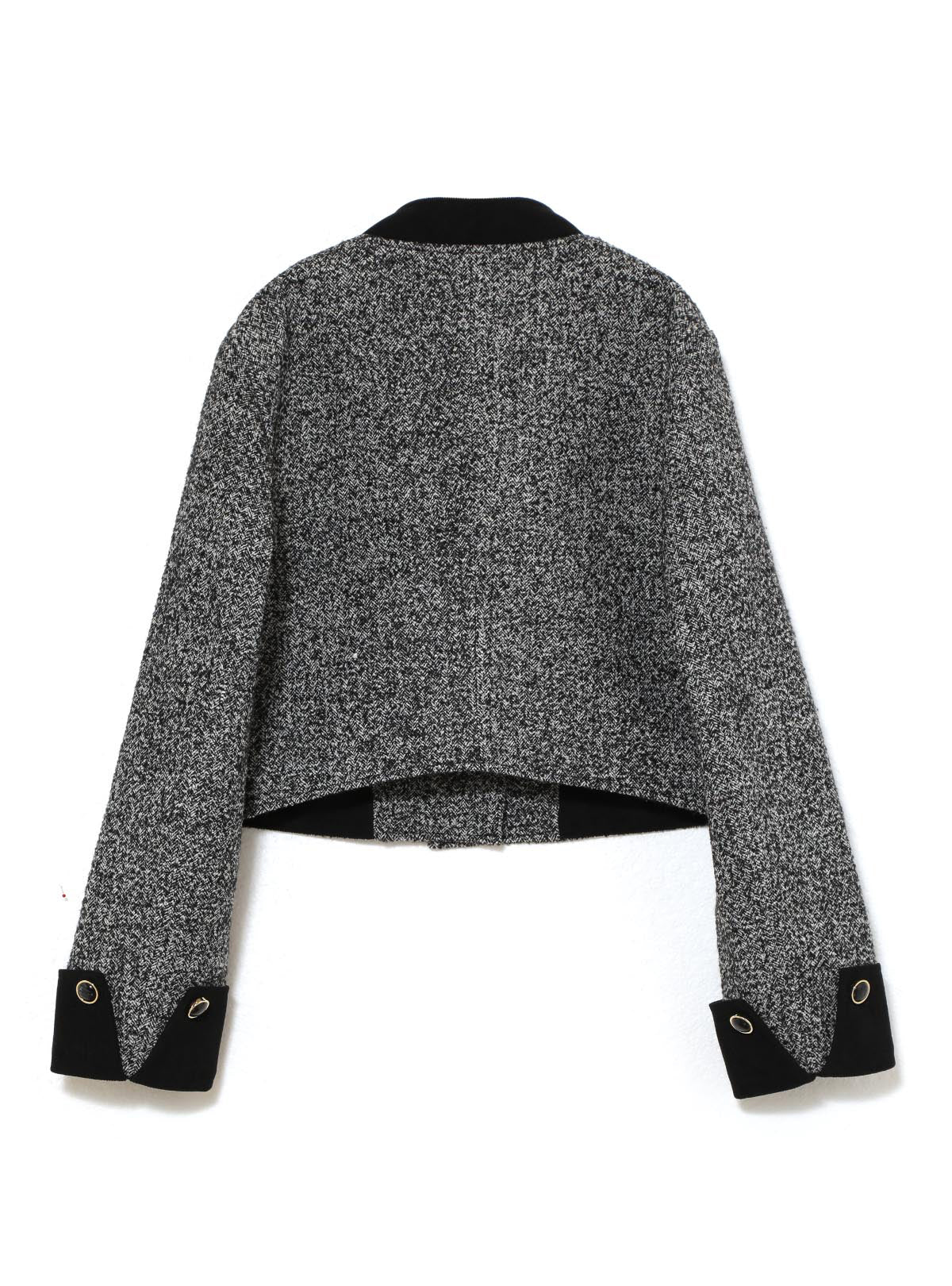 Offset Cropped Tweed Jacket