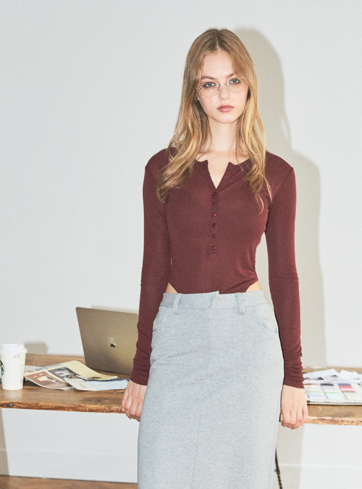 Henley Neck Bodysuit