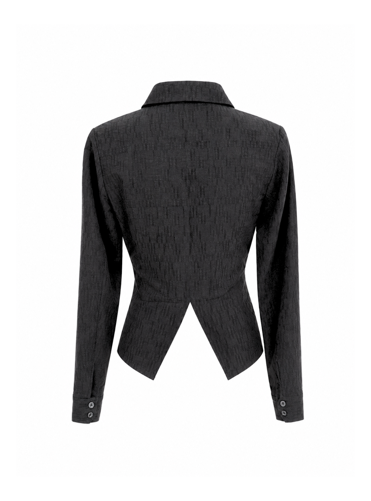 Embossed Peplum Zip Shirt