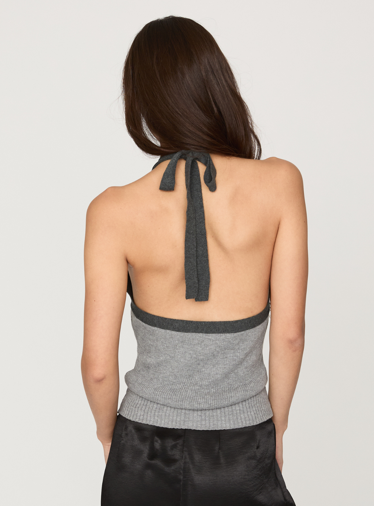 Contrast Halter Knit Vest