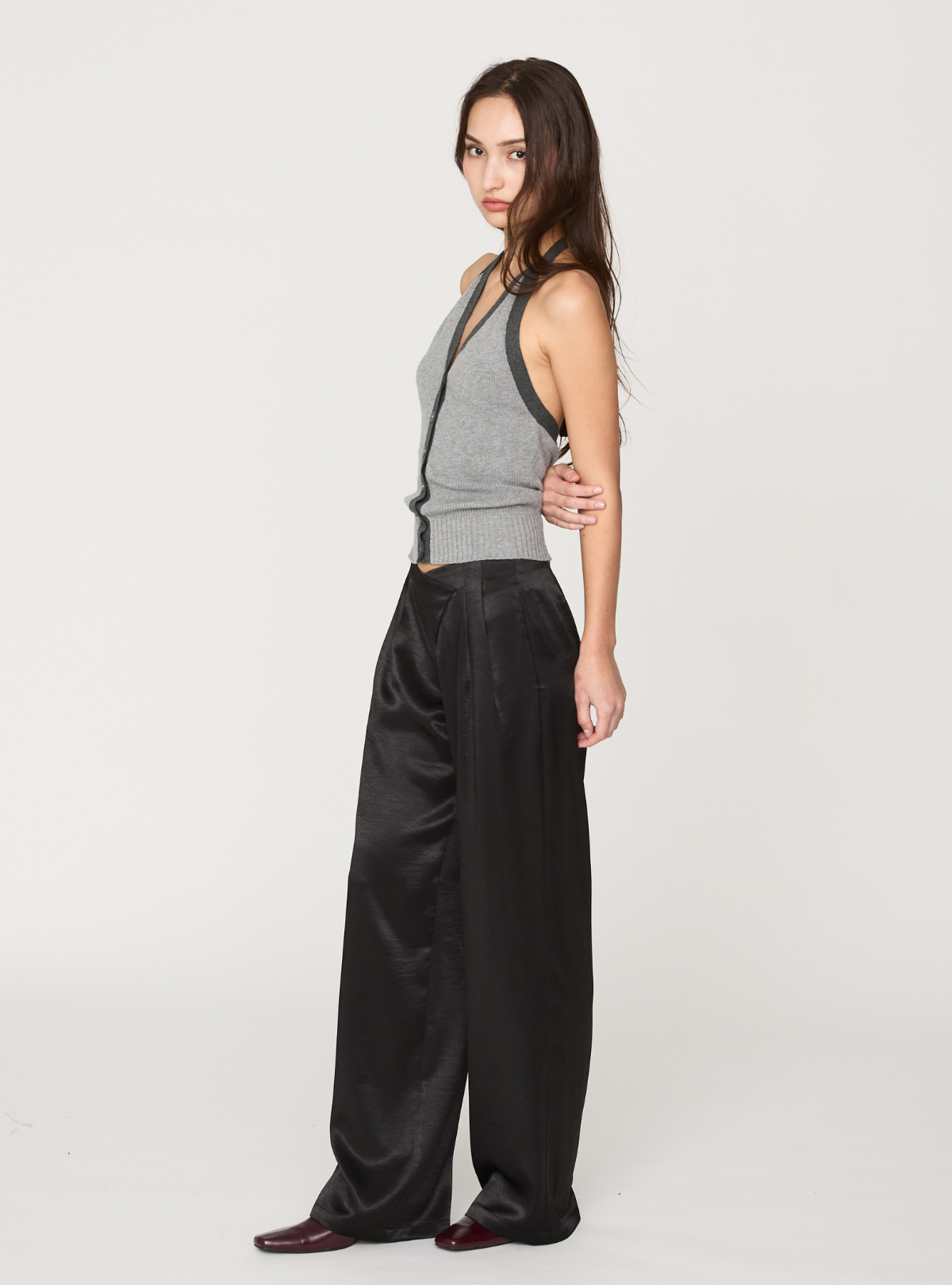 Contrast Halter Knit Vest