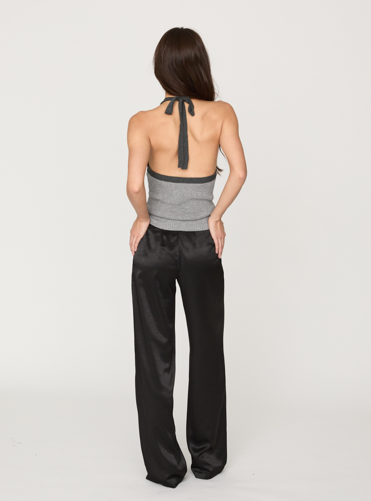 Contrast Halter Knit Vest