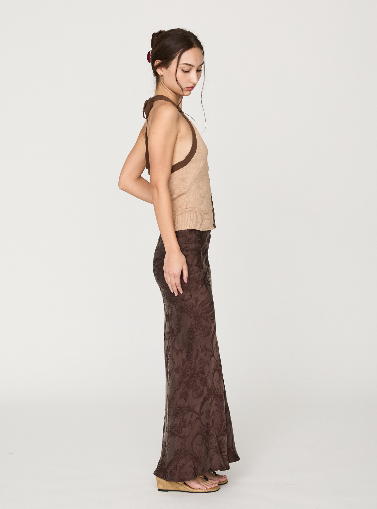Contrast Halter Knit Vest