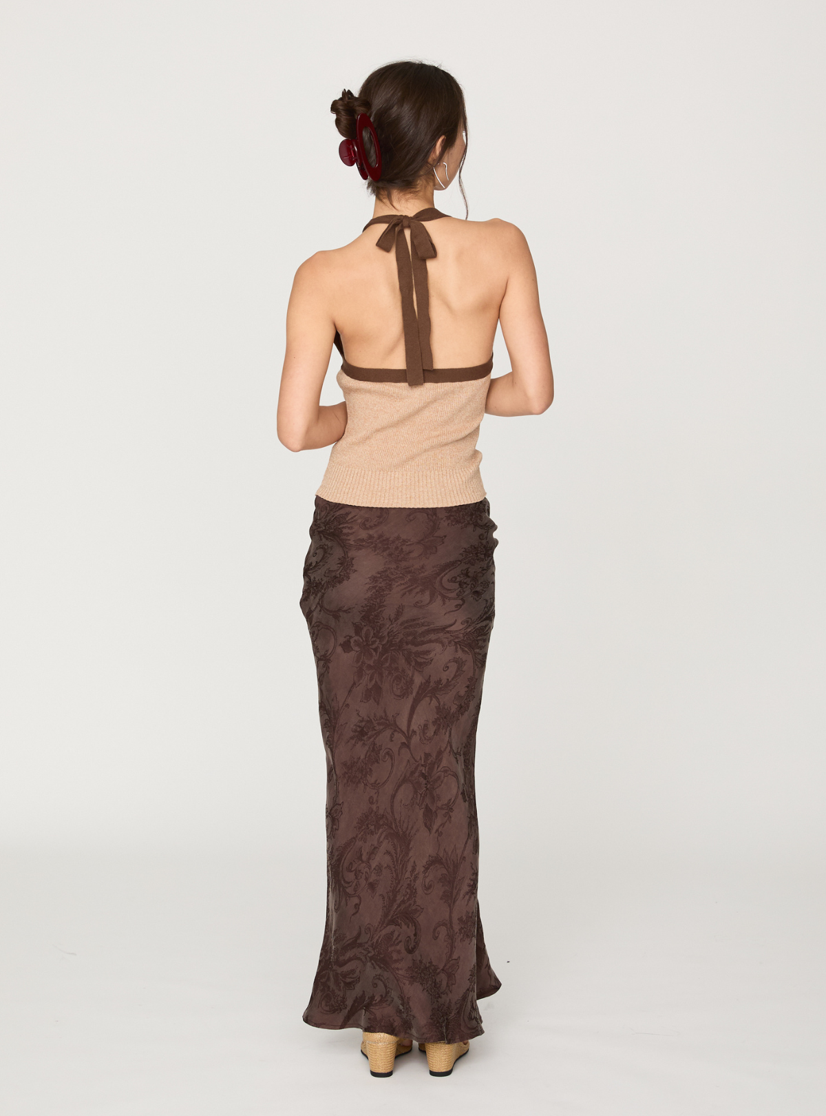 Contrast Halter Knit Vest
