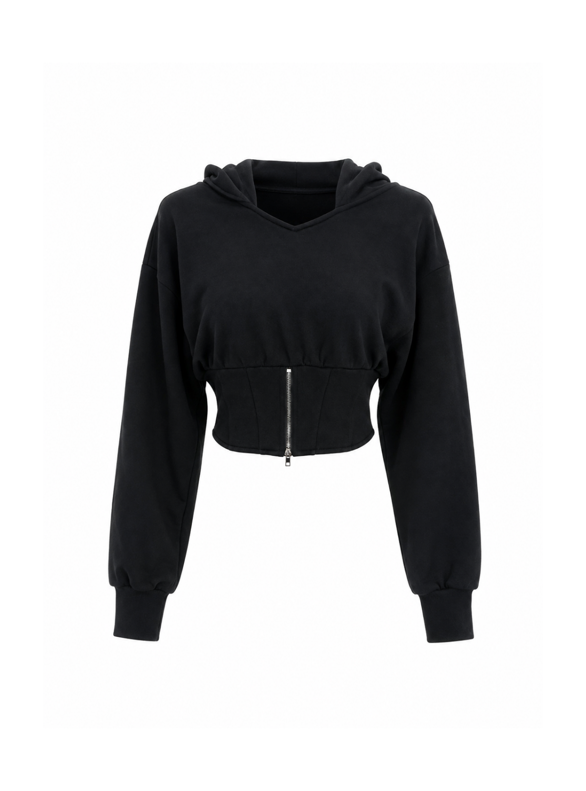 Corset Hem Cropped Hoodie