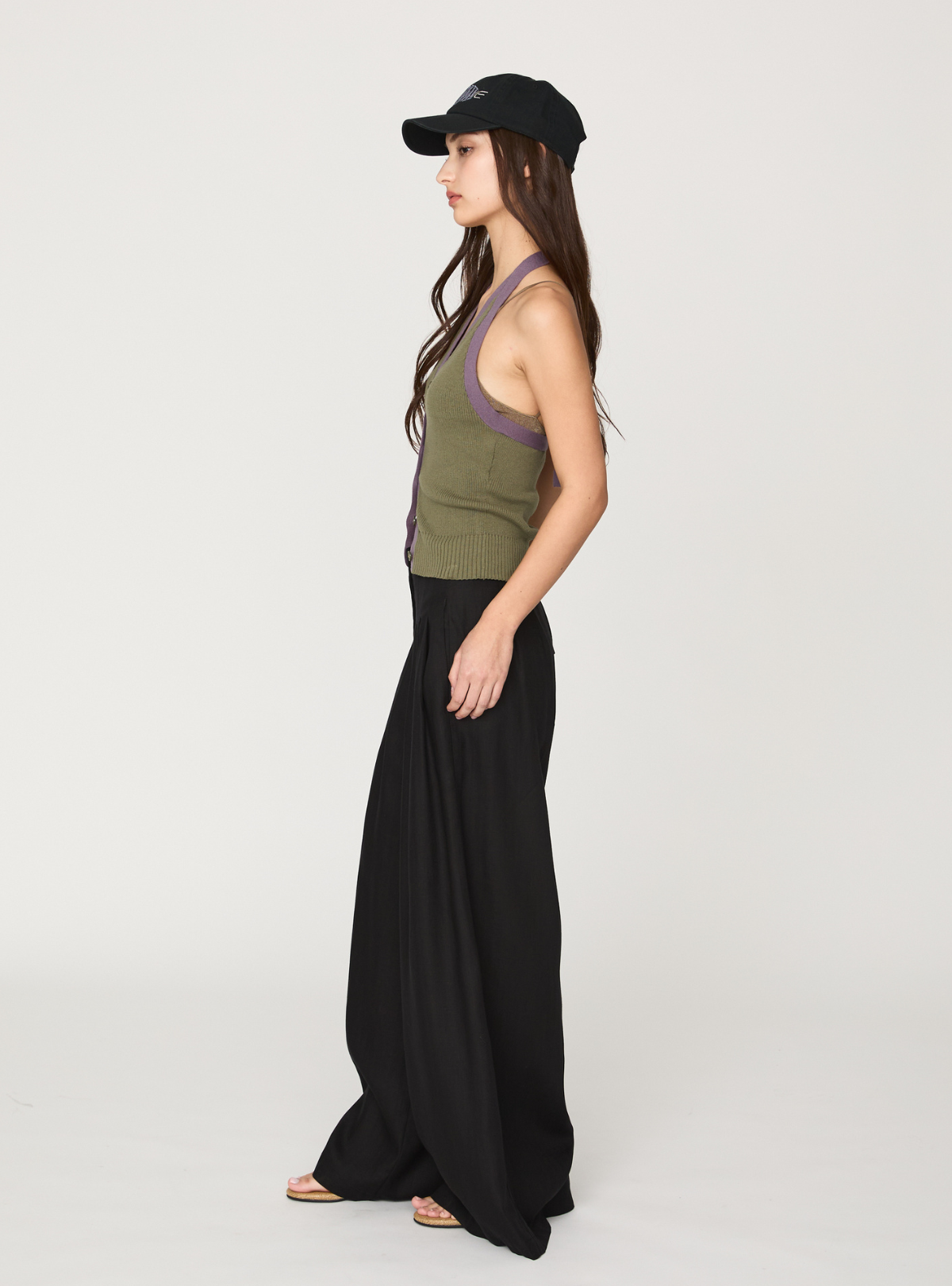 Contrast Halter Knit Vest