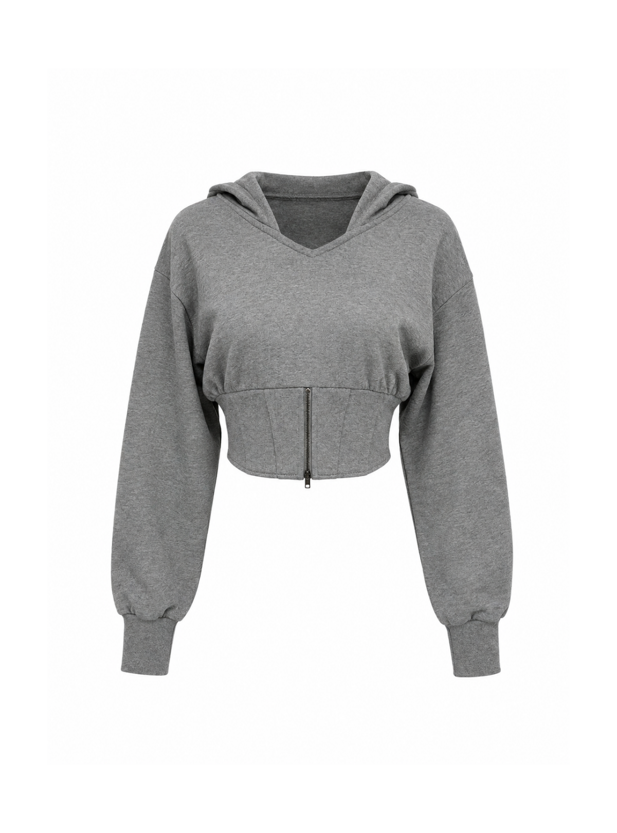 Corset Hem Cropped Hoodie