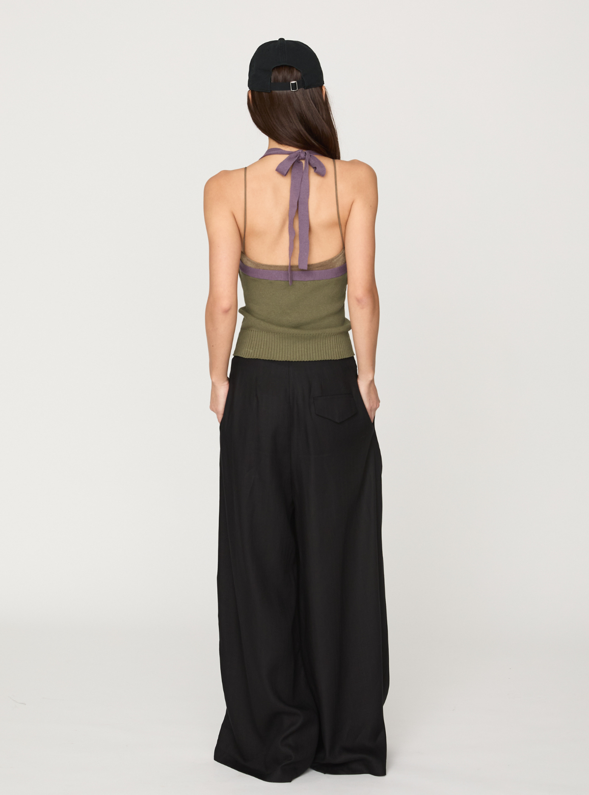 Contrast Halter Knit Vest
