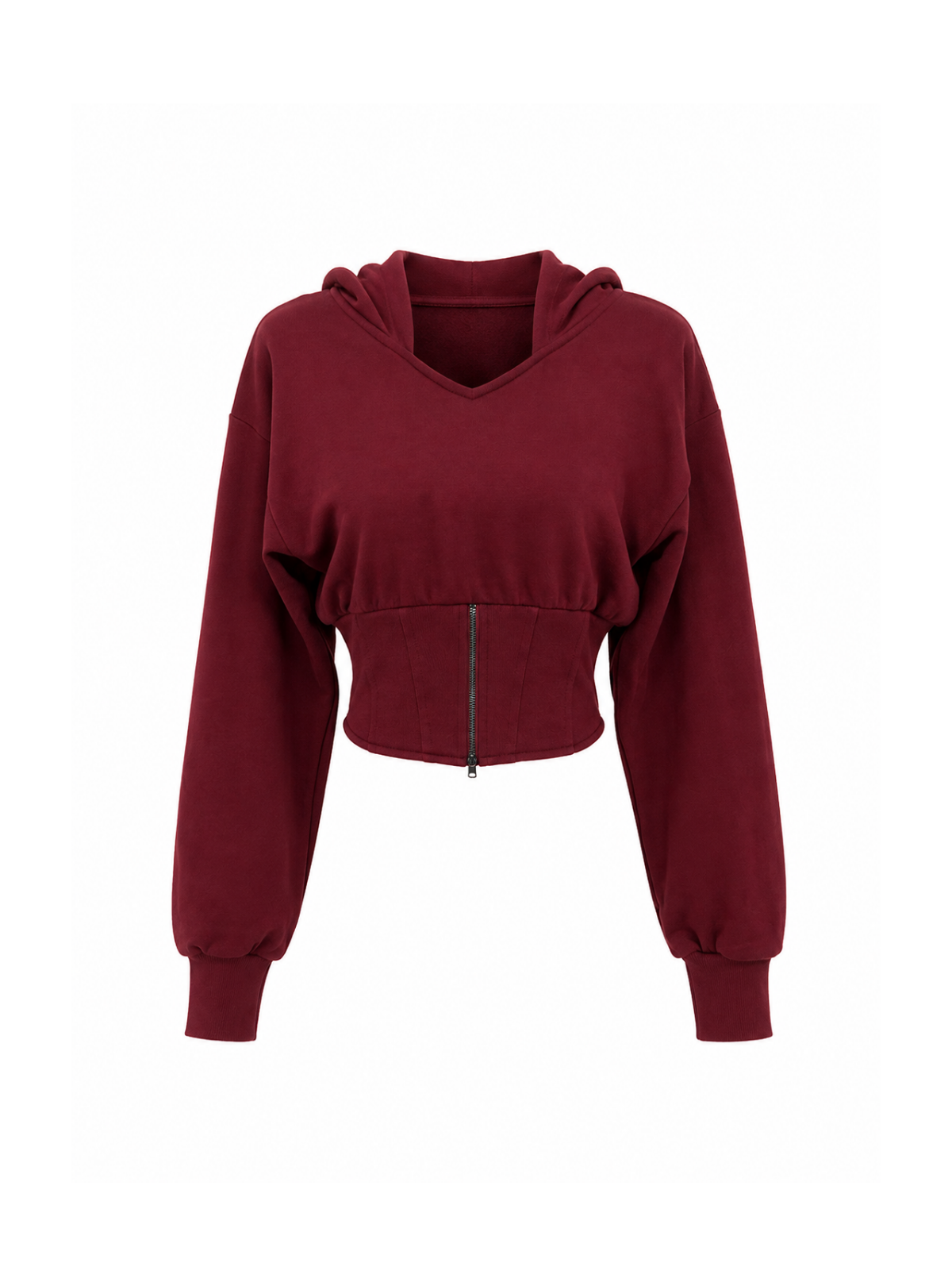 Corset Hem Cropped Hoodie
