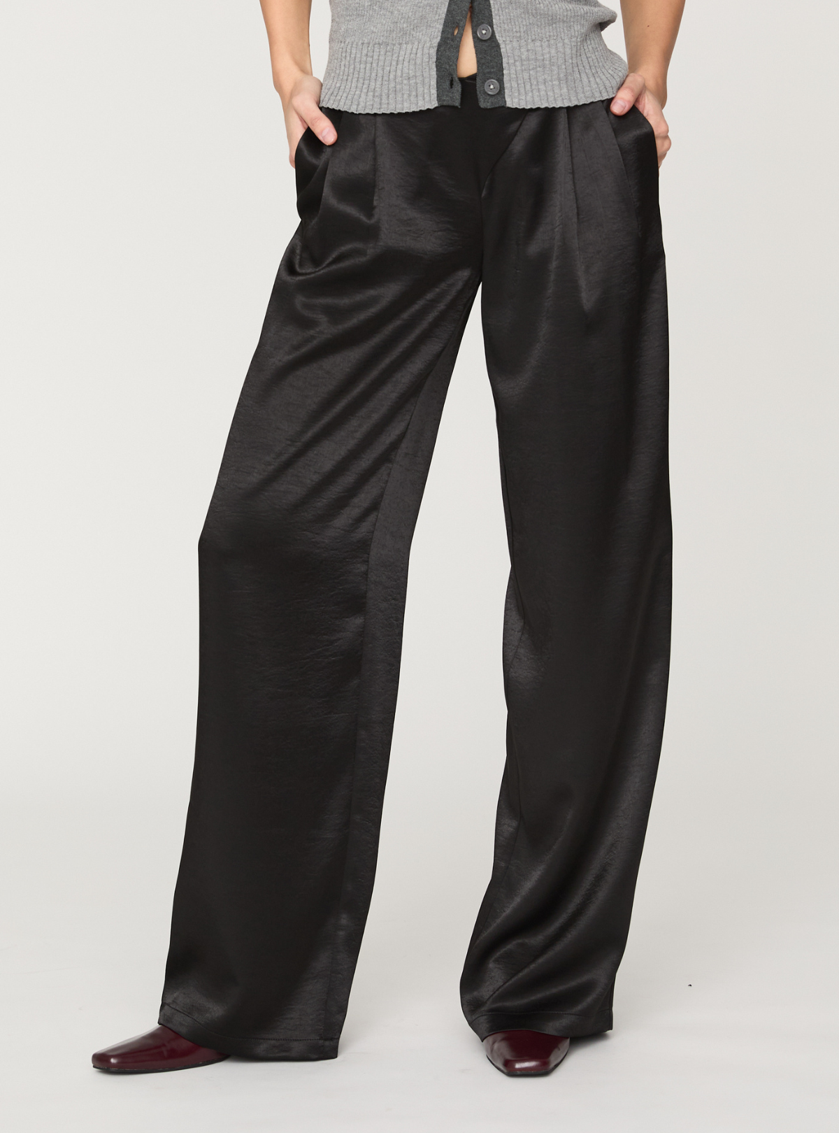 Cross Waist Satin Pants
