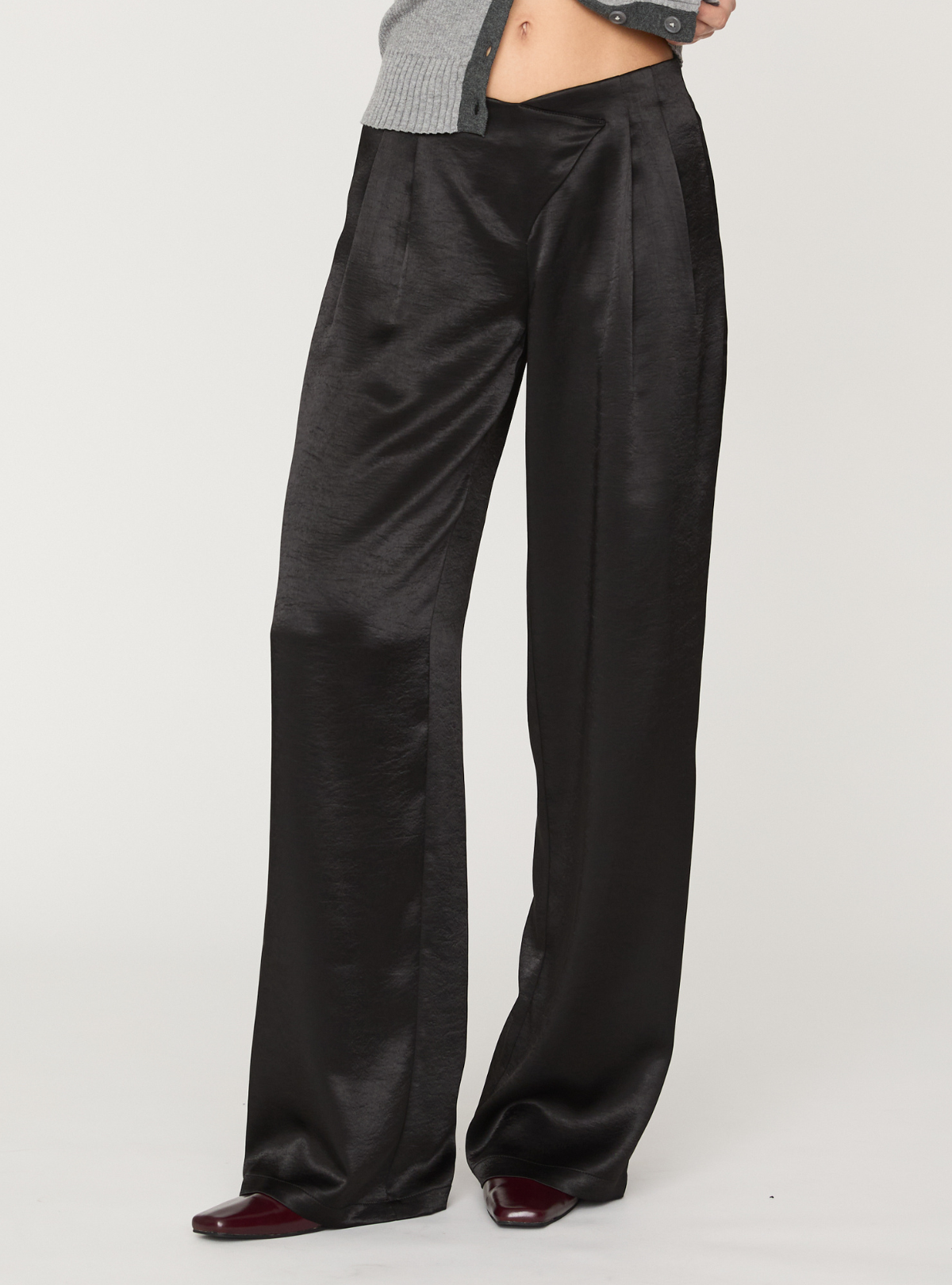 Cross Waist Satin Pants