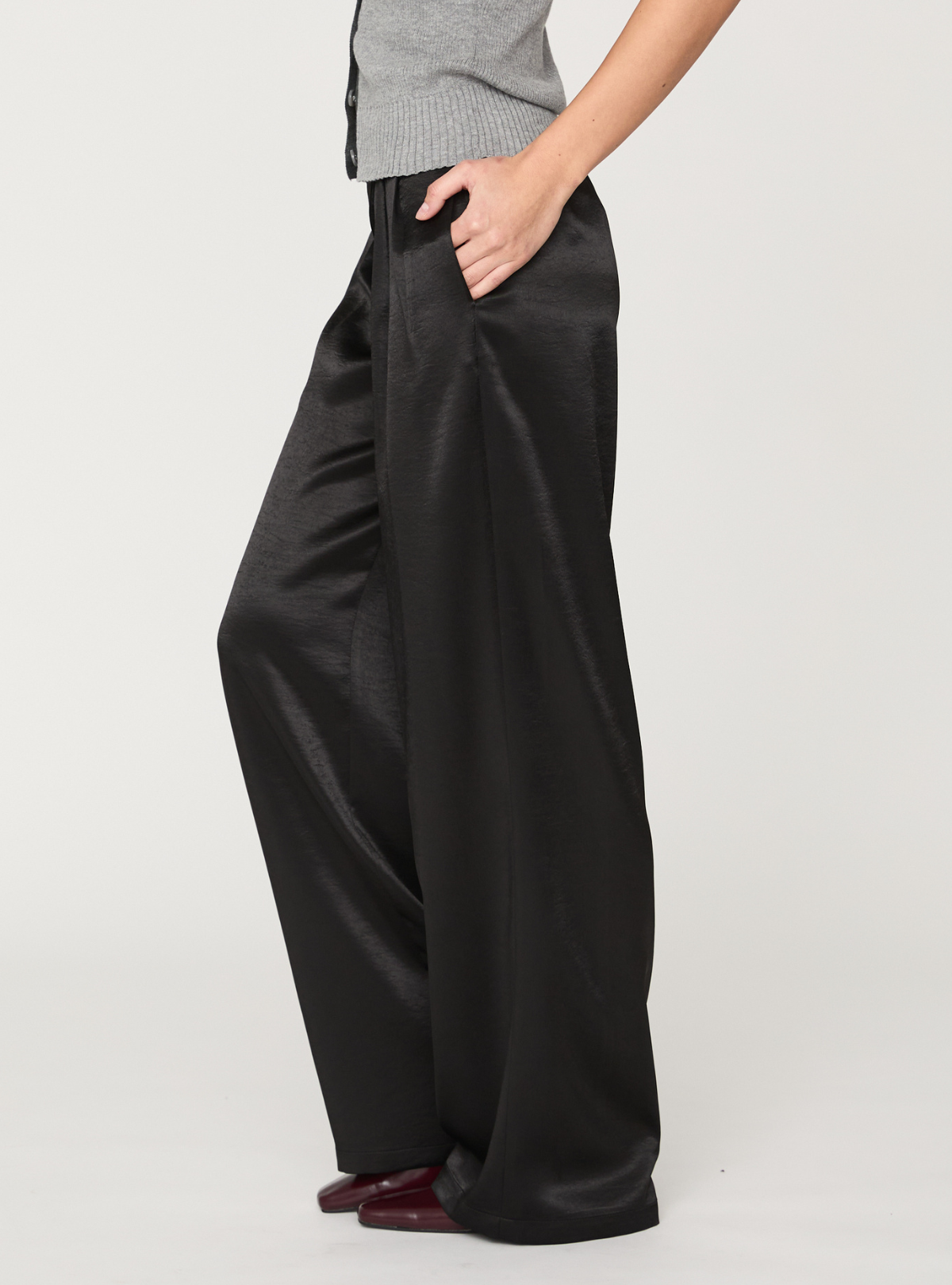 Cross Waist Satin Pants