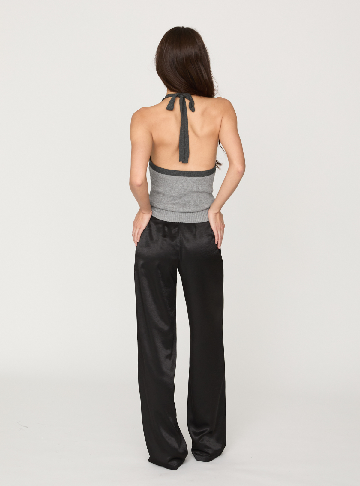Cross Waist Satin Pants