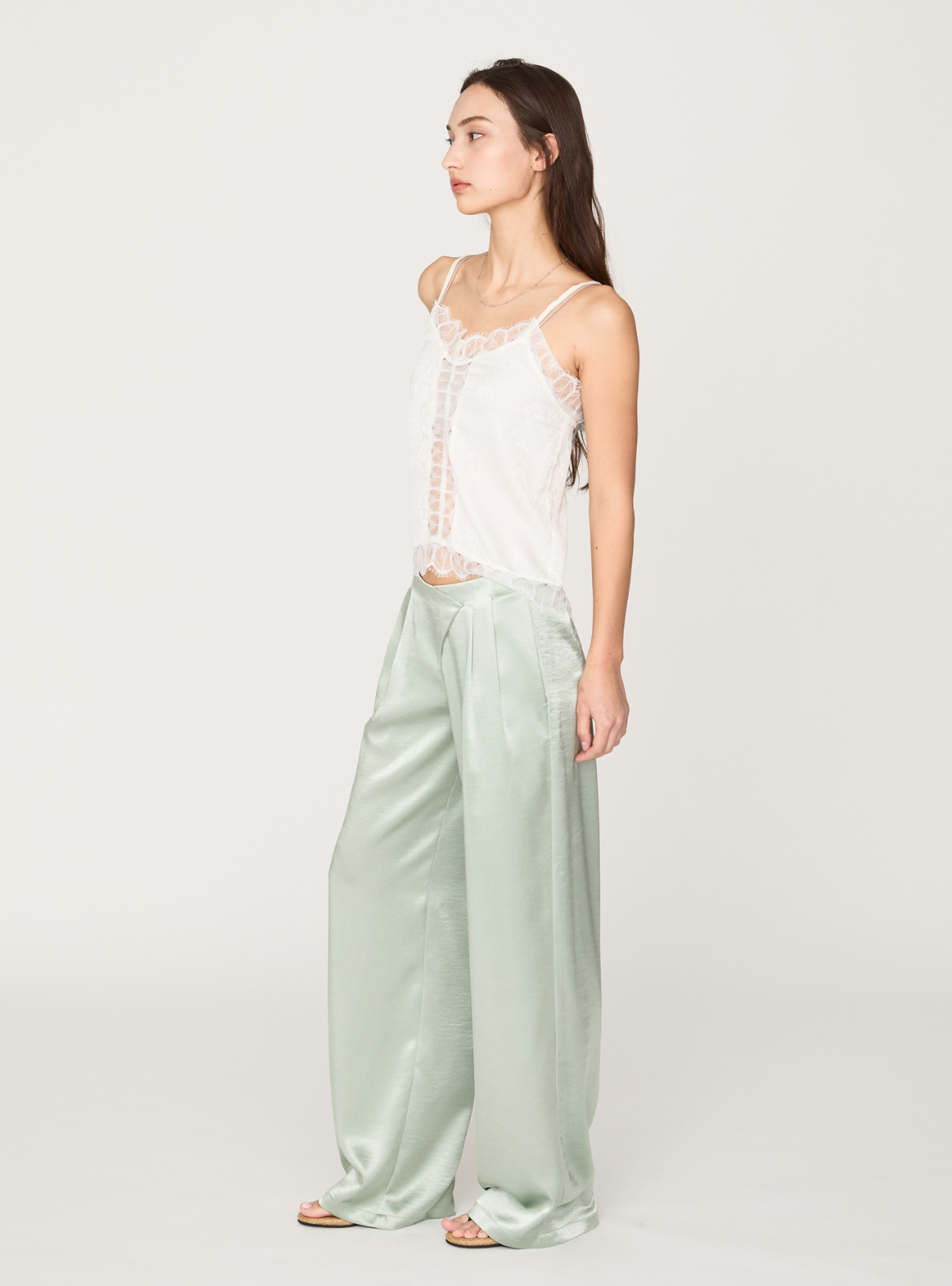 Cross Waist Satin Pants