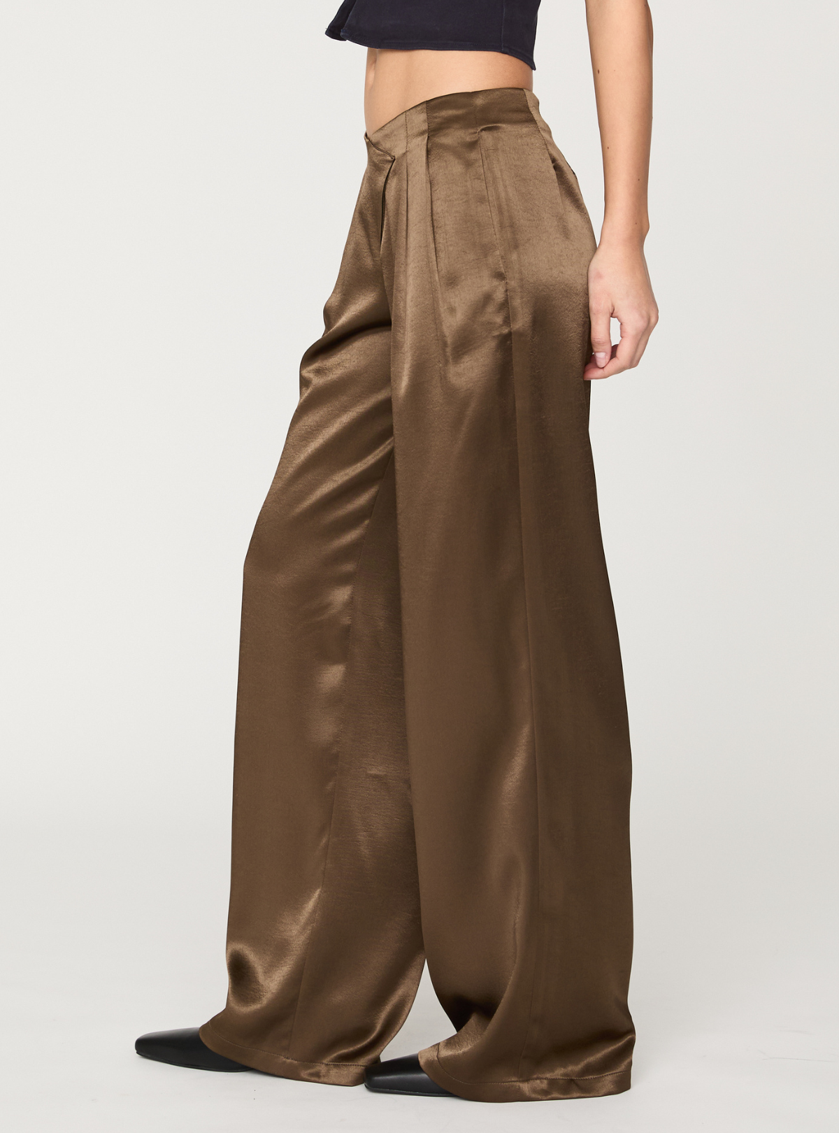 Cross Waist Satin Pants