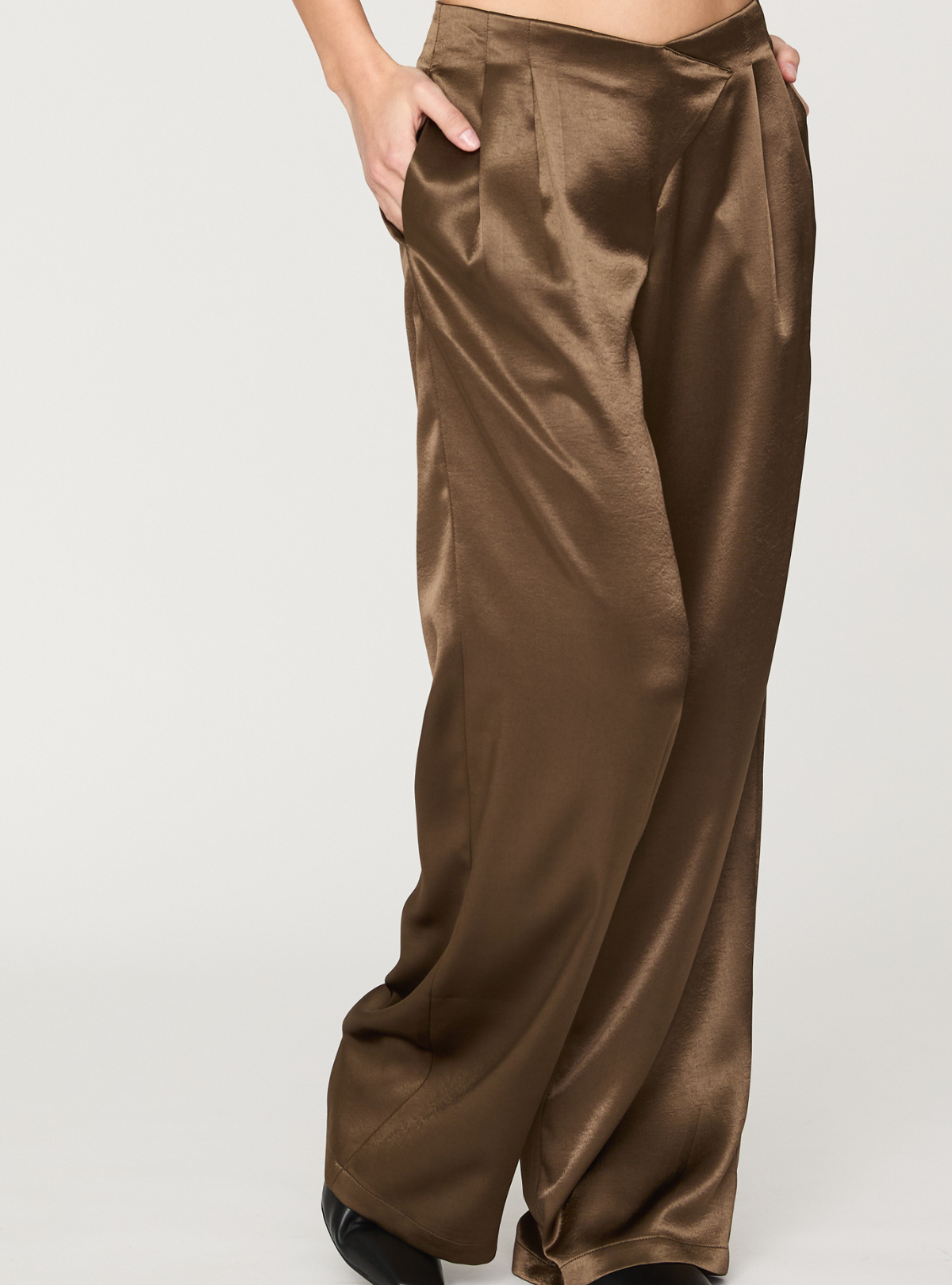 Cross Waist Satin Pants