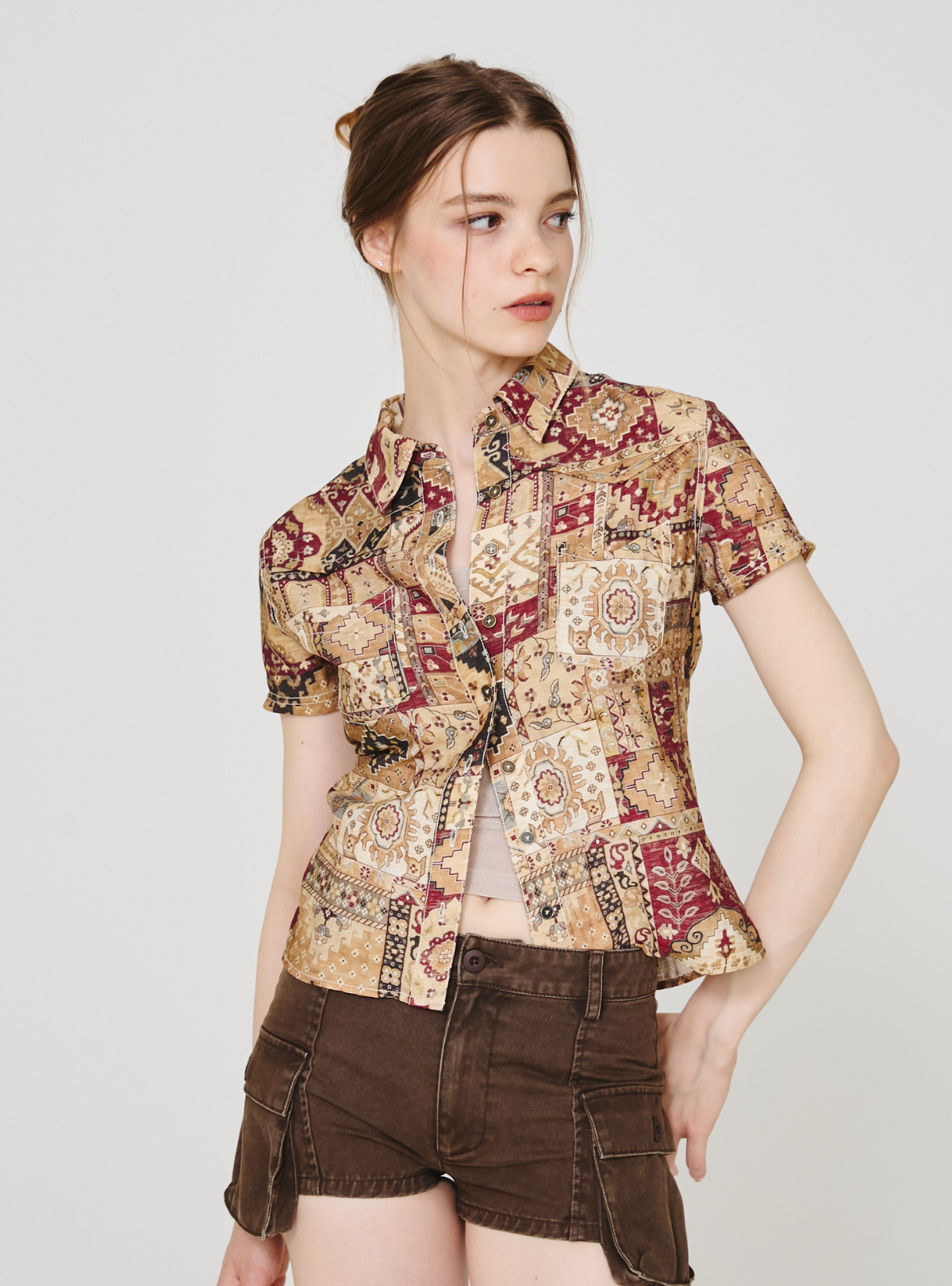 Back Slit 2way Shirt