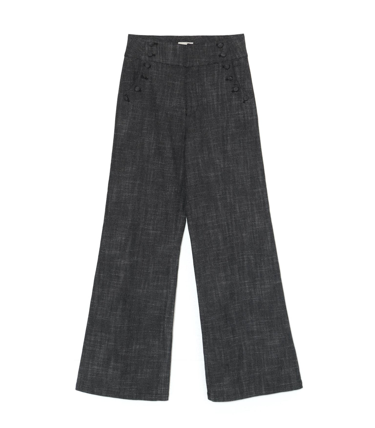 Covered Button Marine Flare Pants