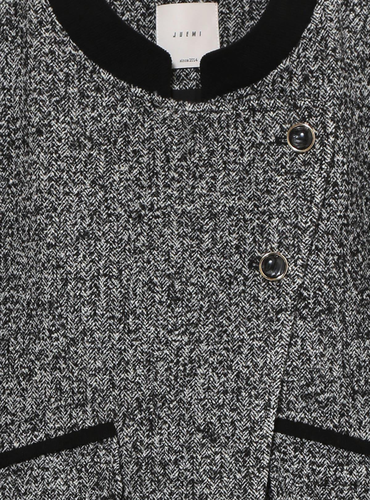Offset Cropped Tweed Jacket – JUEMI