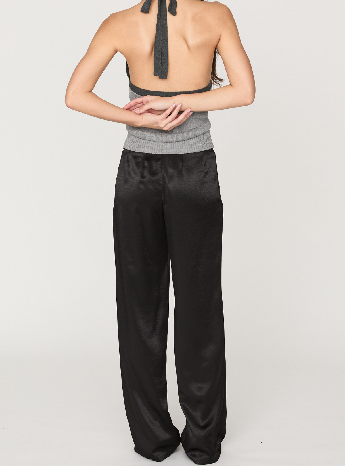 Cross Waist Satin Pants