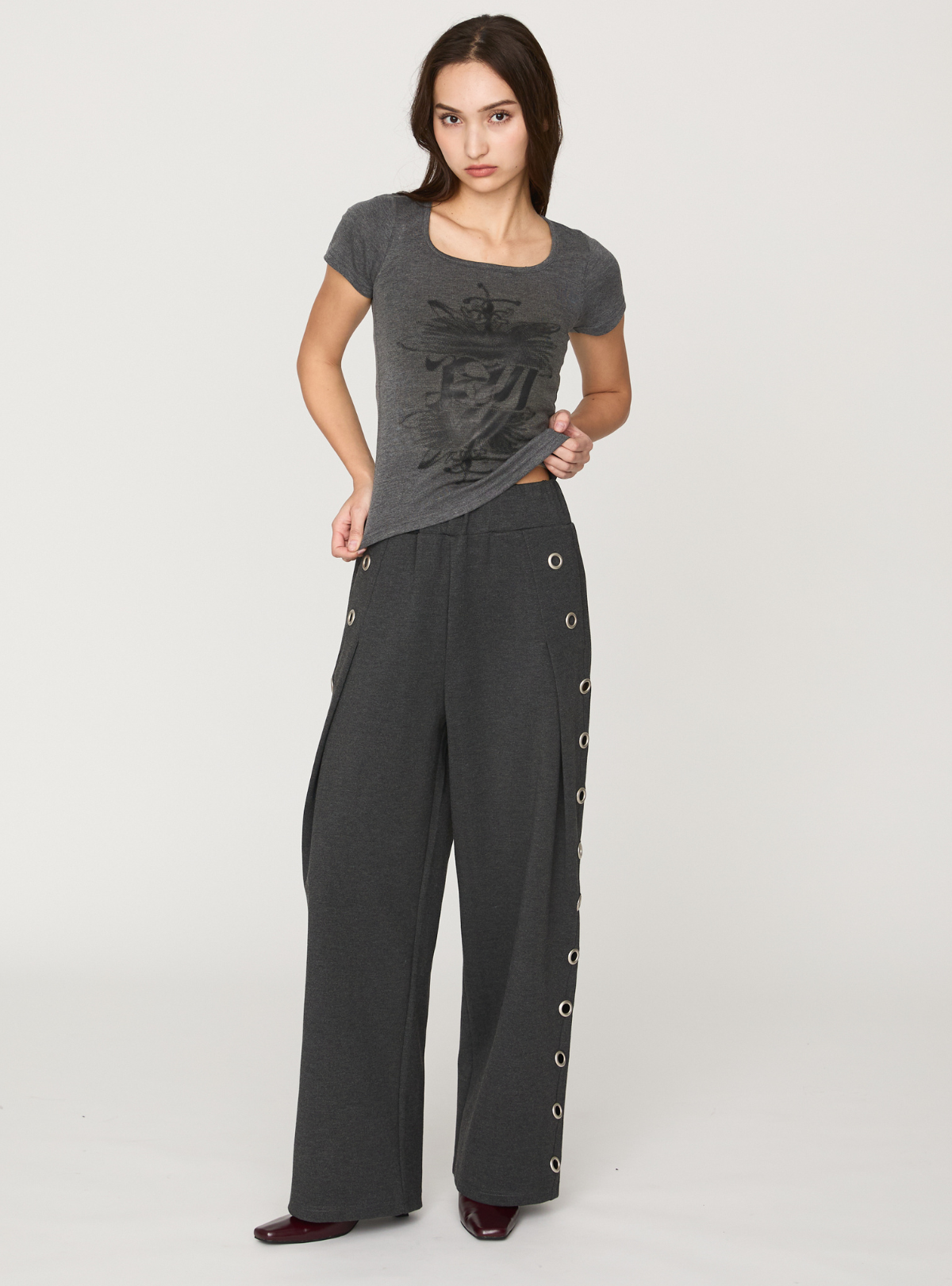 Smooth Eyelet Pants