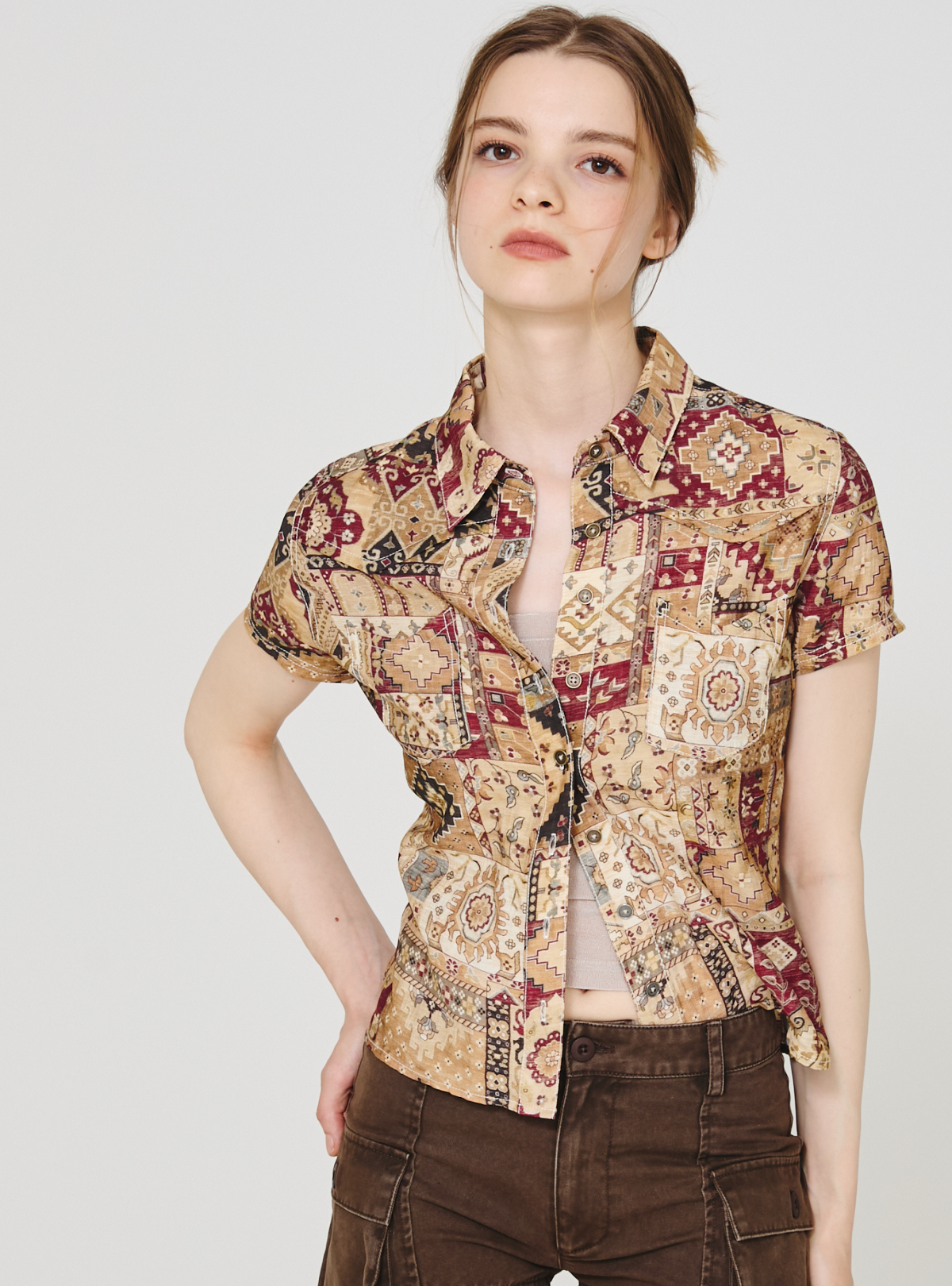 Back Slit 2way Shirt