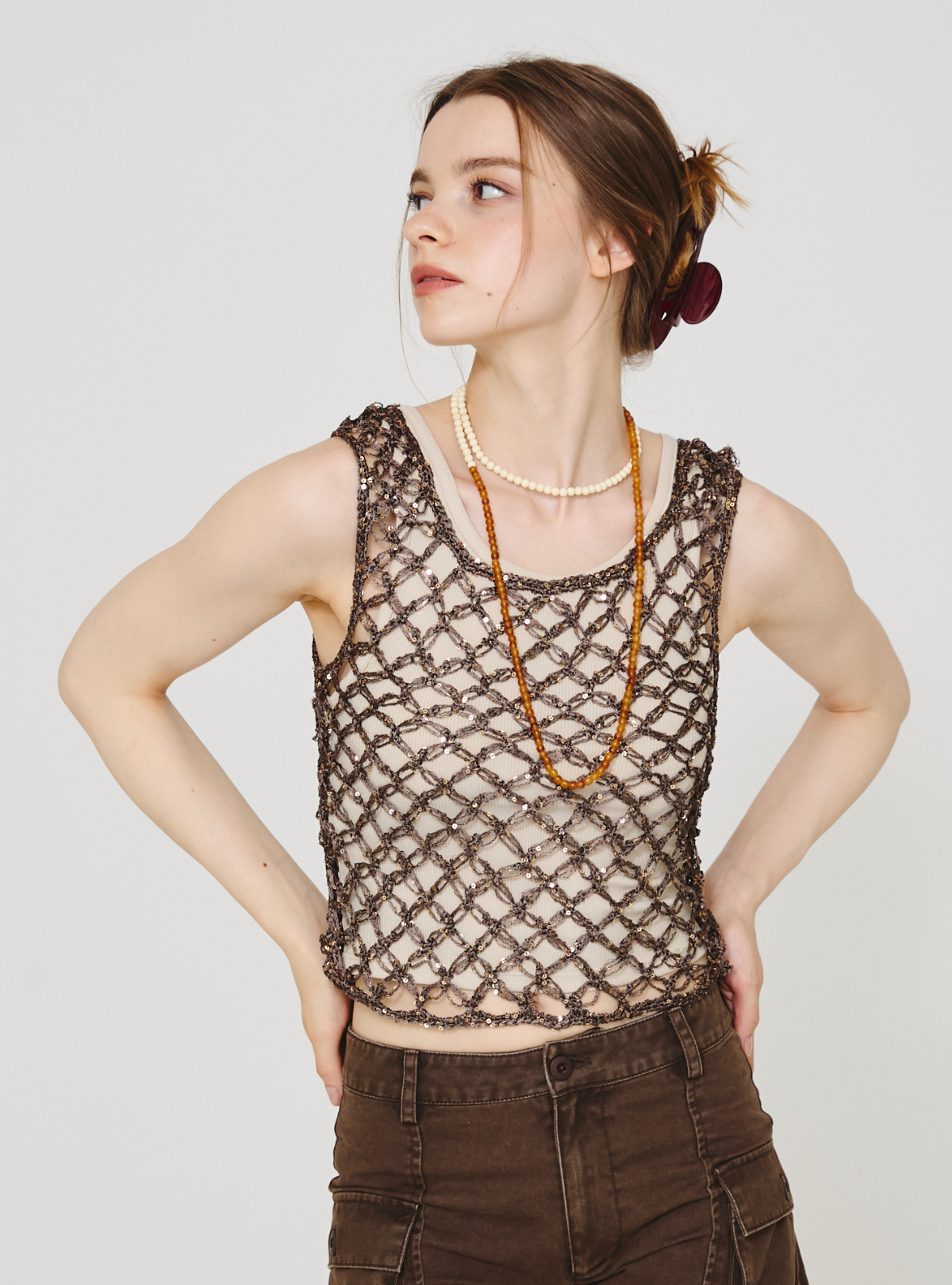 Sequin Lattice Tank Set