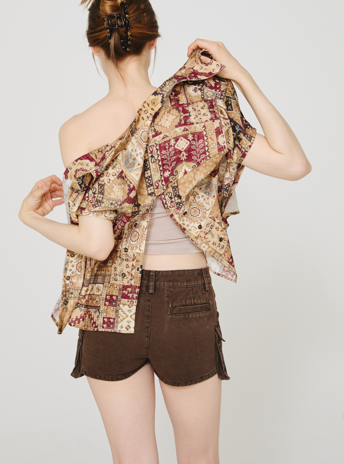Back Slit 2way Shirt