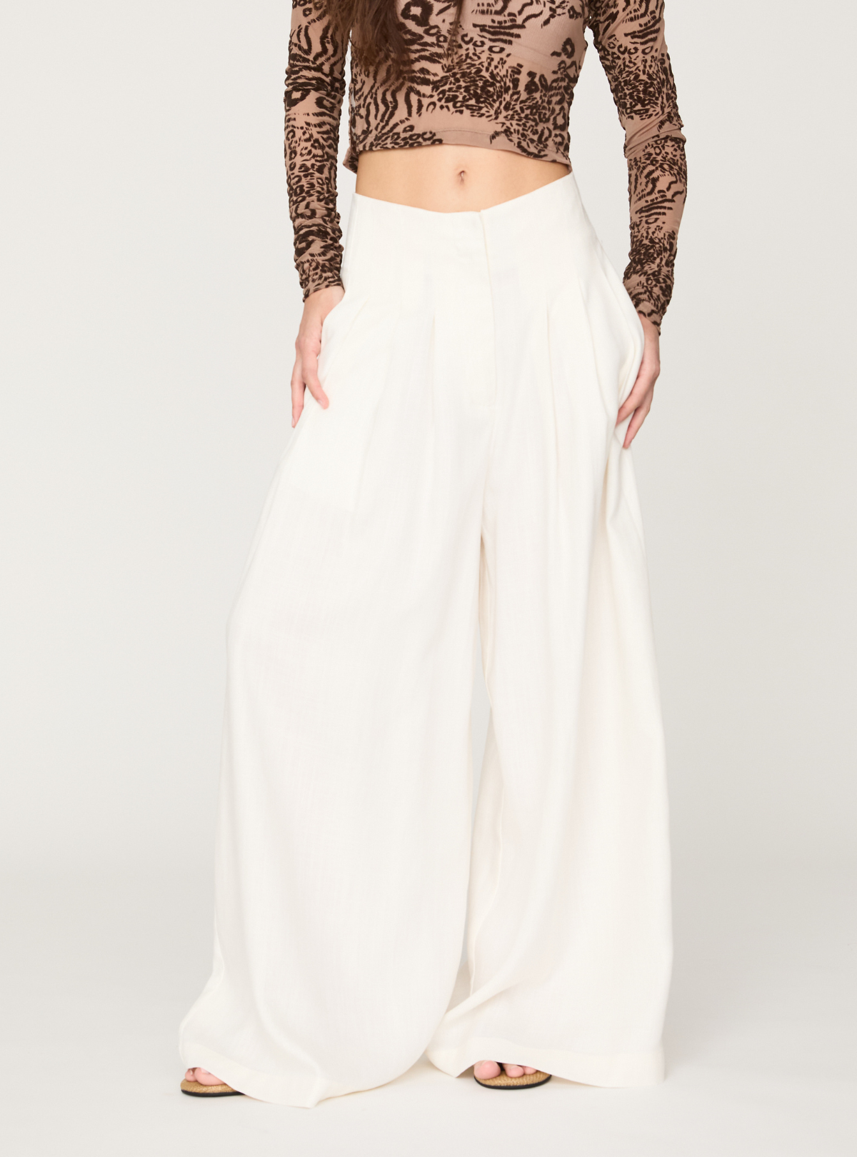 Linen Volume Wide Pants