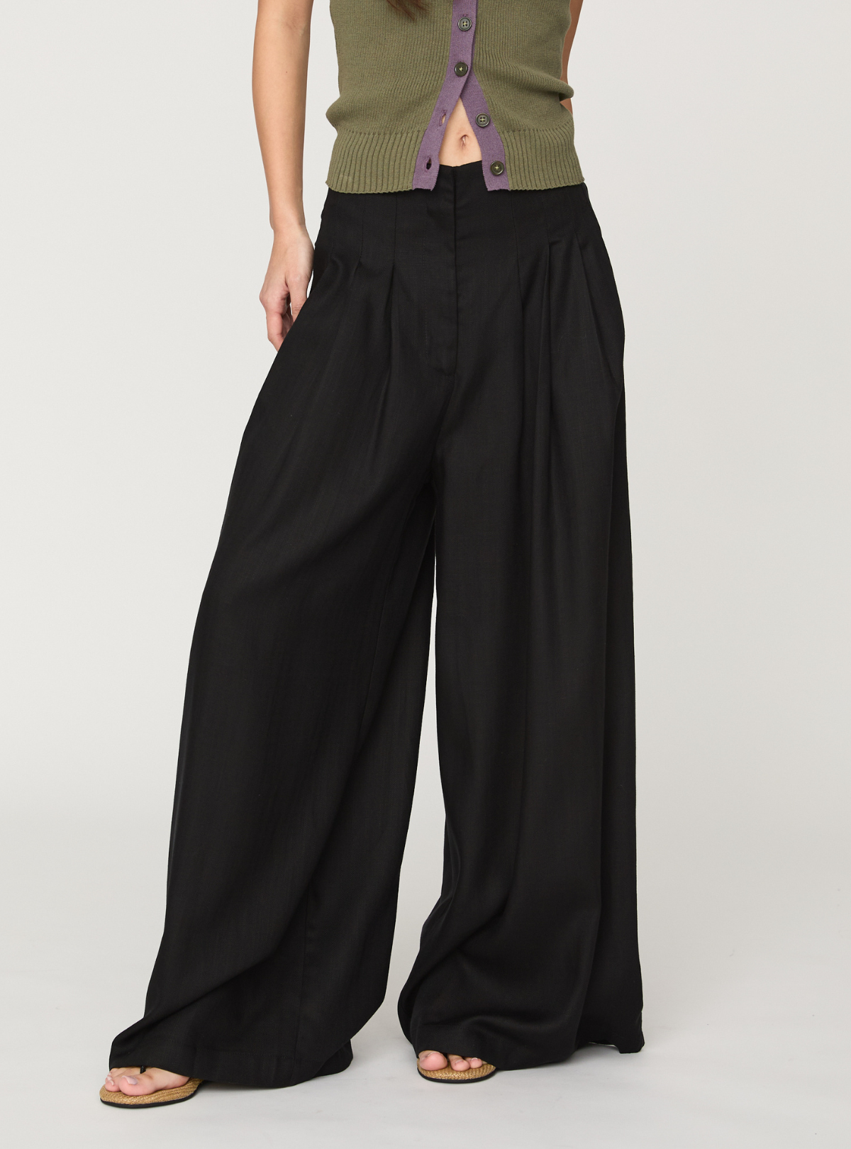 Linen Volume Wide Pants