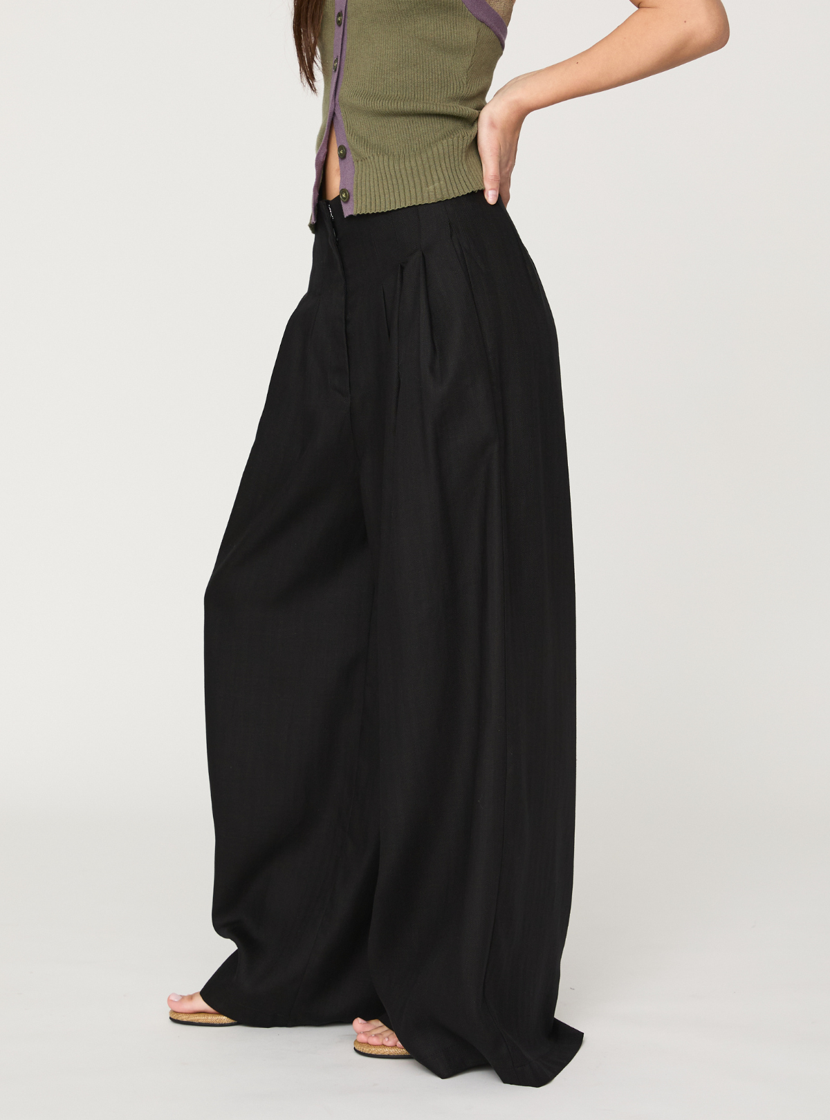 Linen Volume Wide Pants