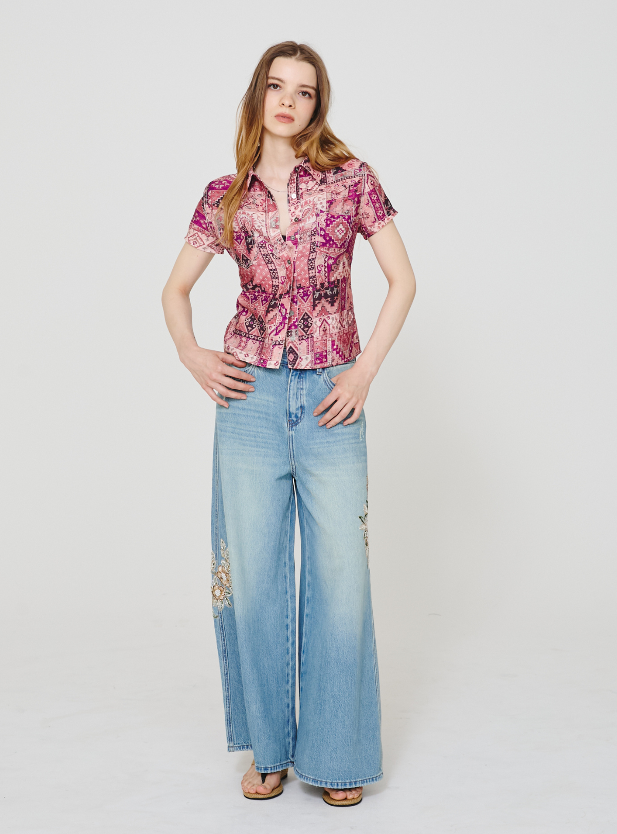 Back Slit 2way Shirt