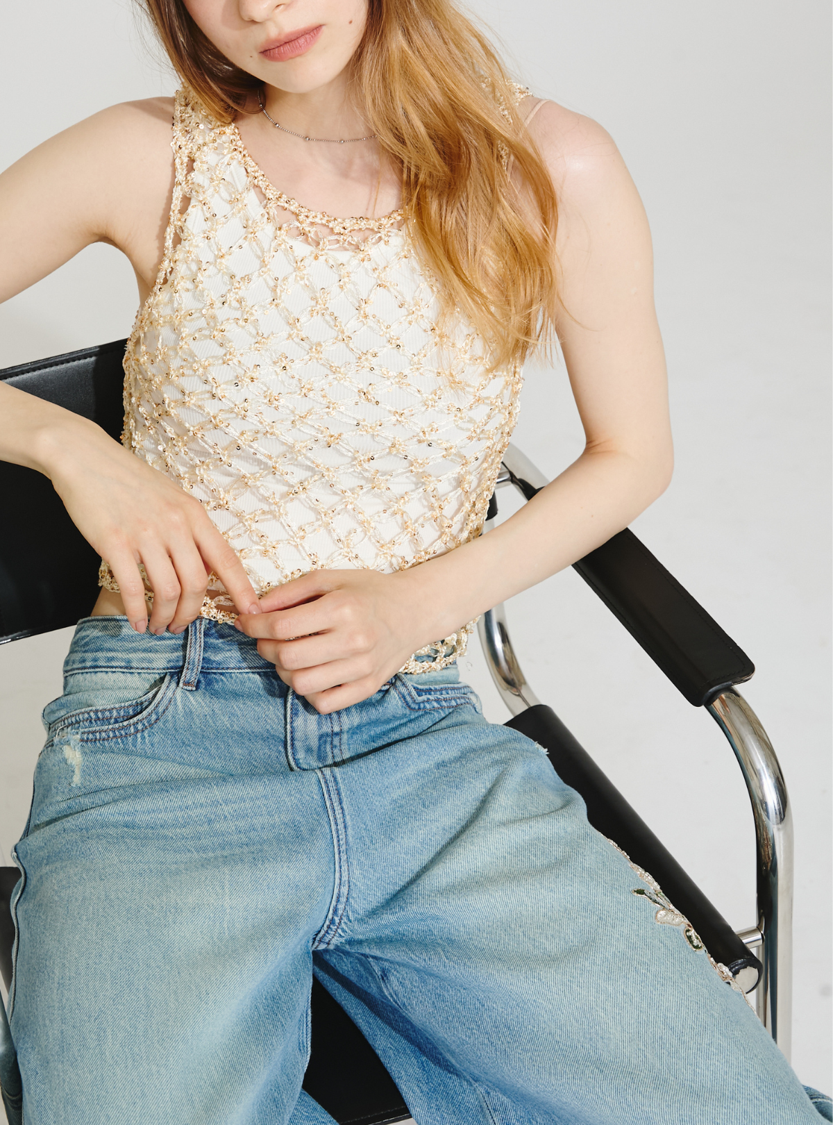 Sequin Lattice Tank Set