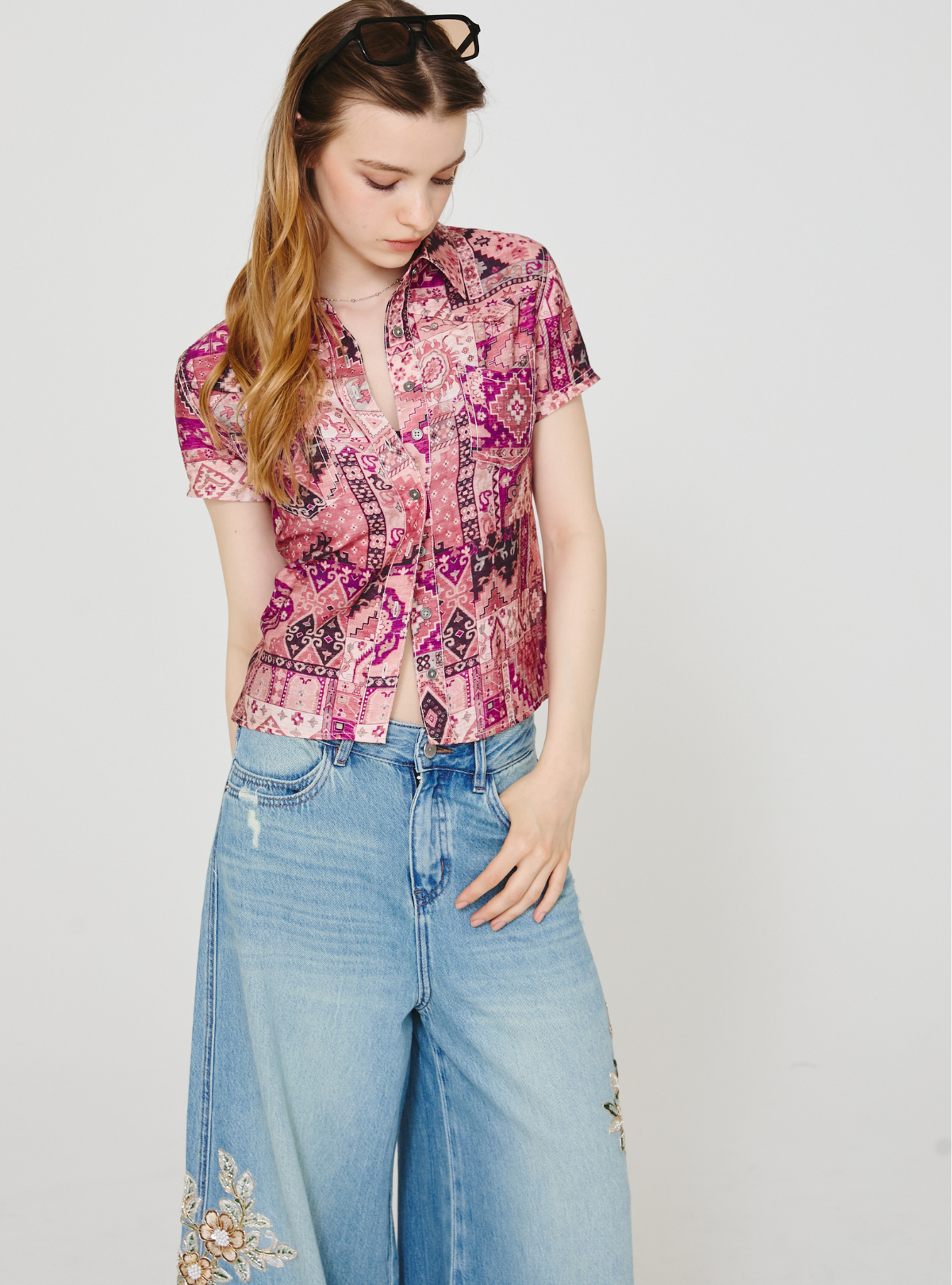 Back Slit 2way Shirt