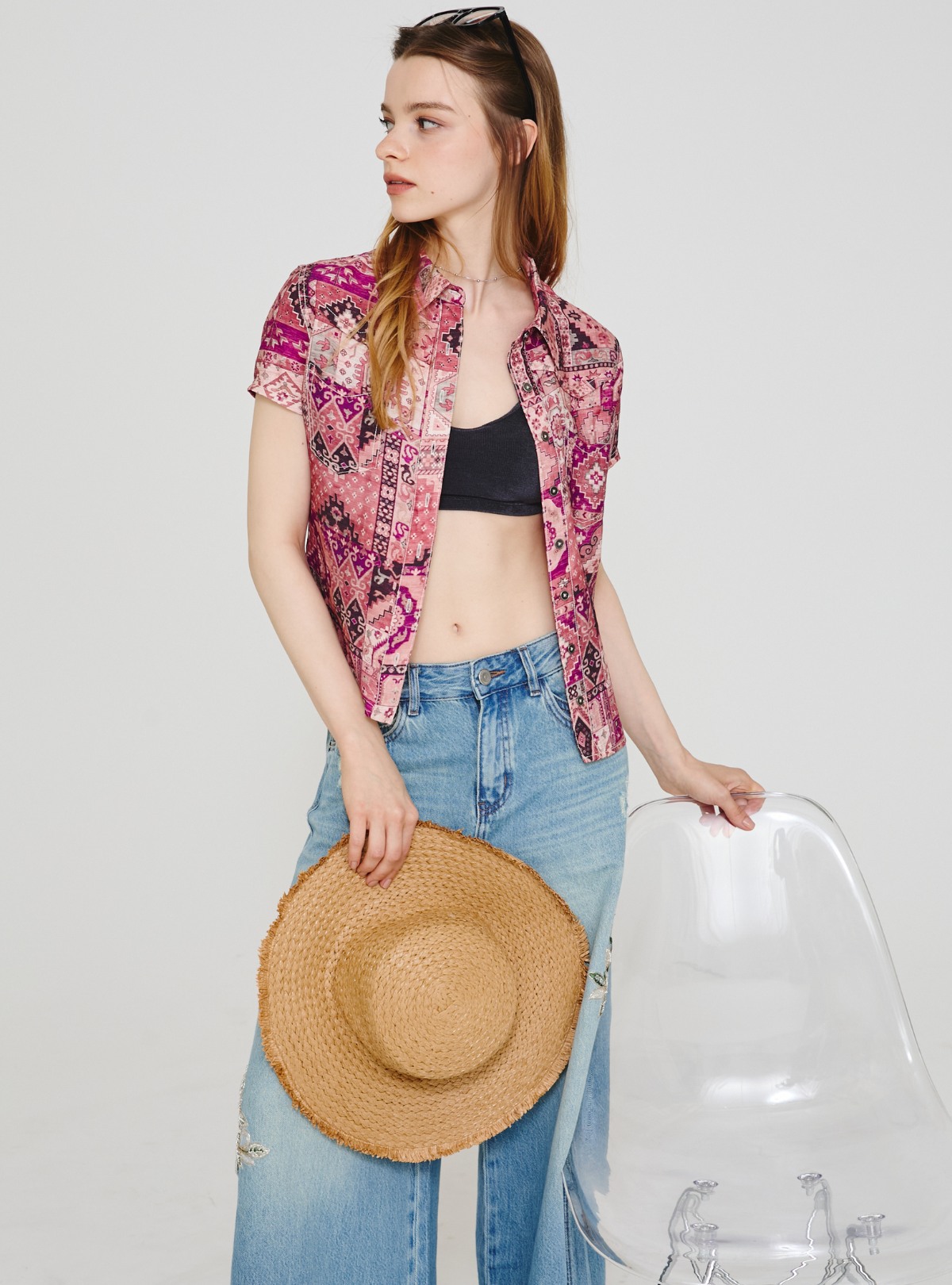 Back Slit 2way Shirt