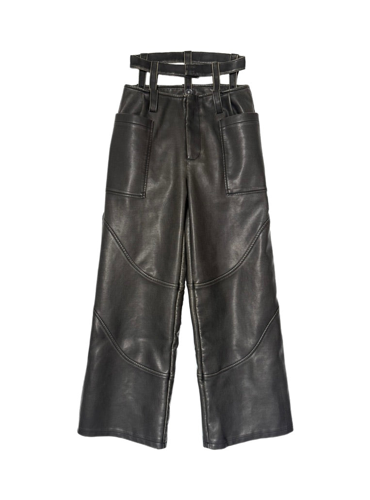 Modular Faux Leather Pants