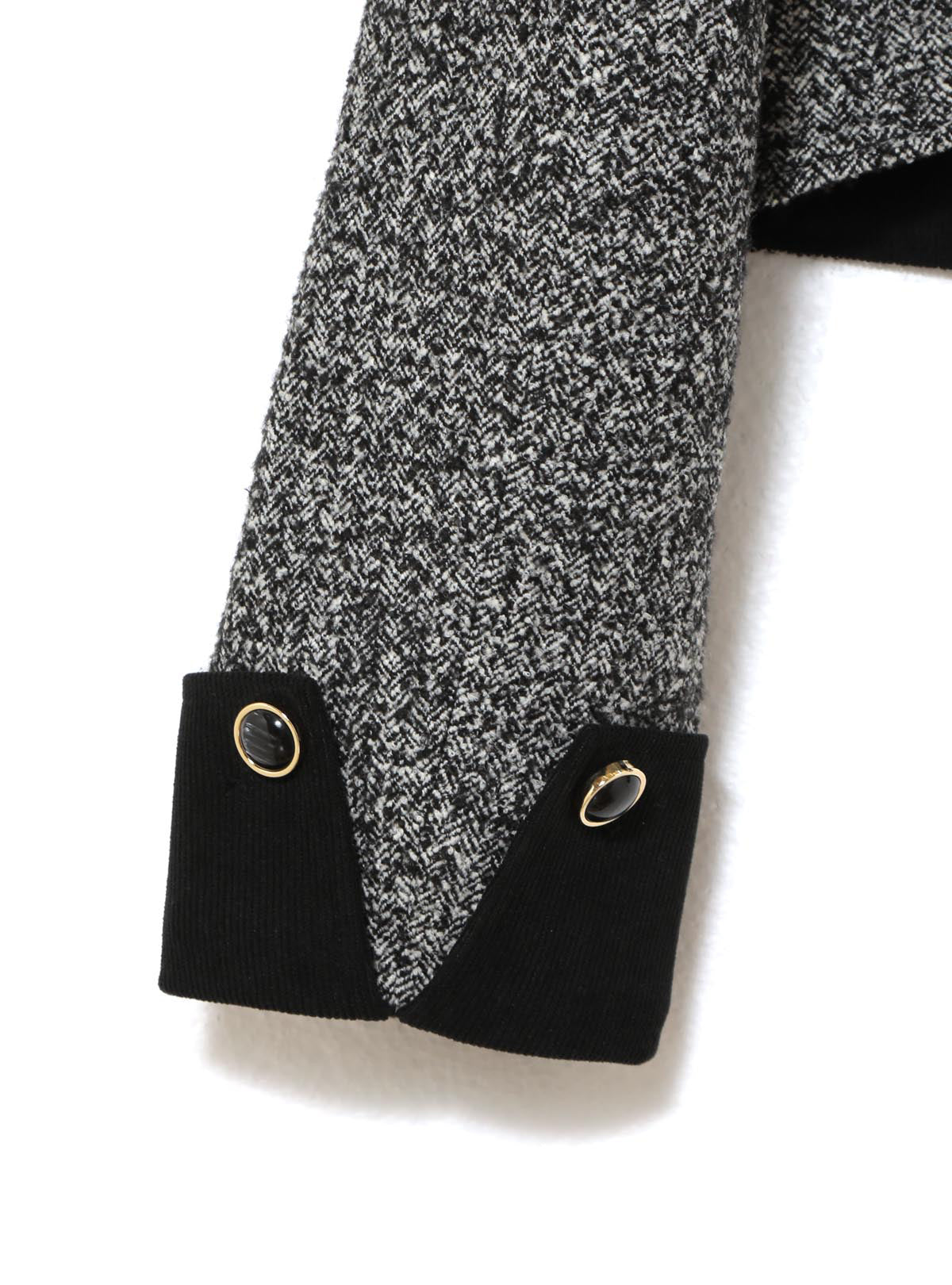 Offset Cropped Tweed Jacket