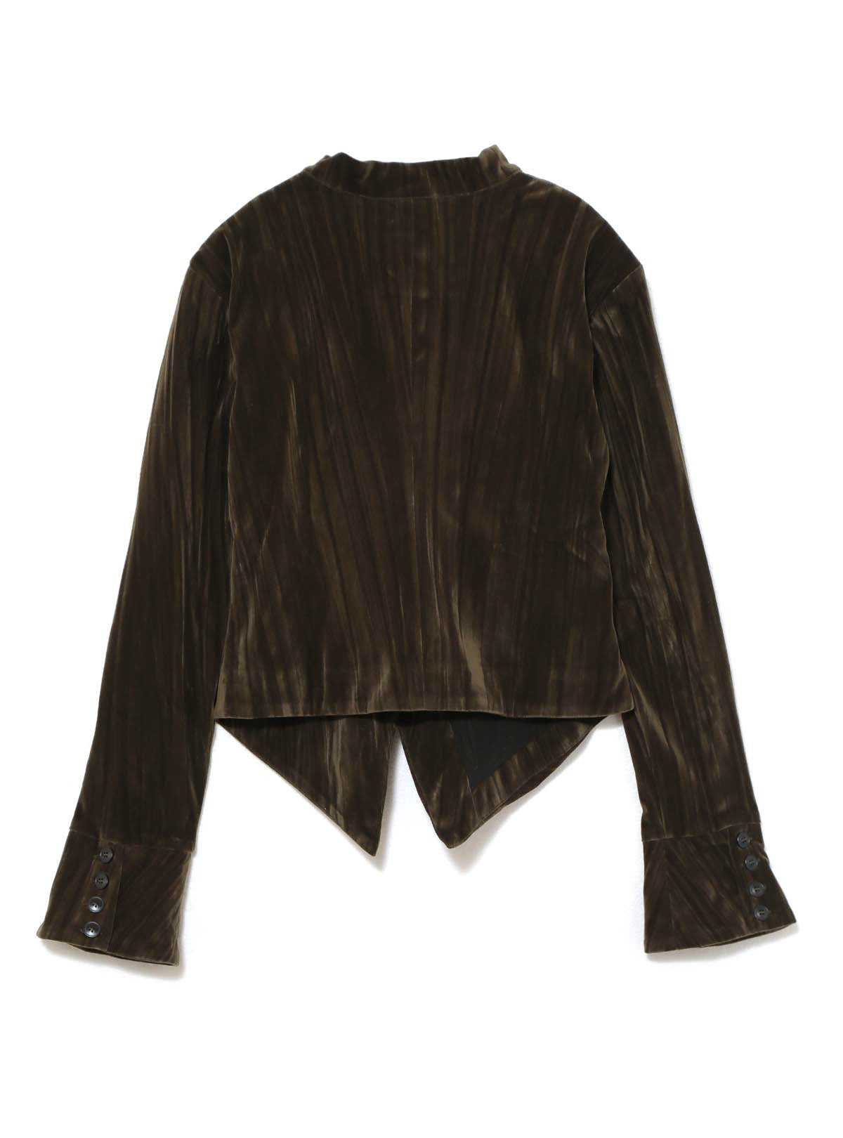 Velour Ribbon Tie Blouse