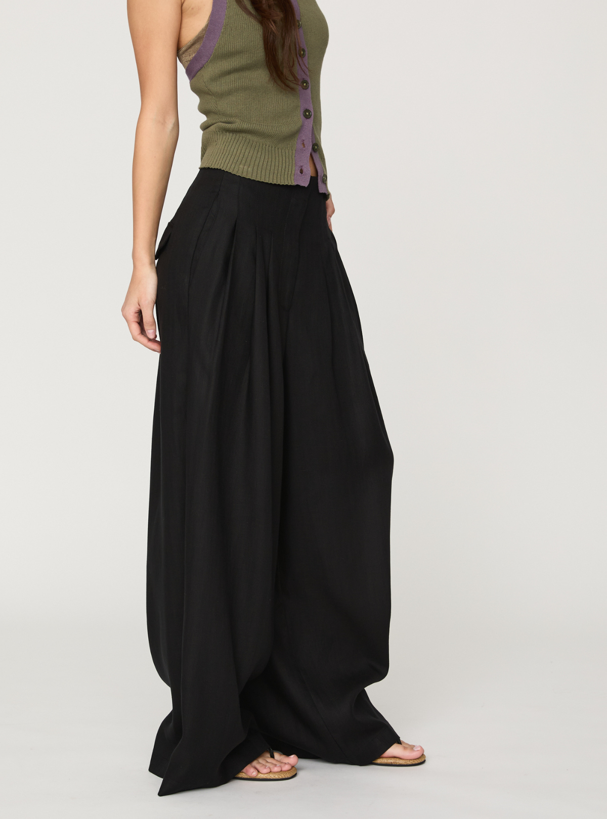 Linen Volume Wide Pants