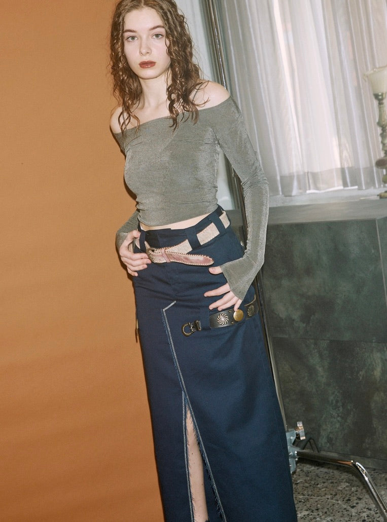 品揃え豊富で Double-Belted Slit JUEMI – Skirt スカート