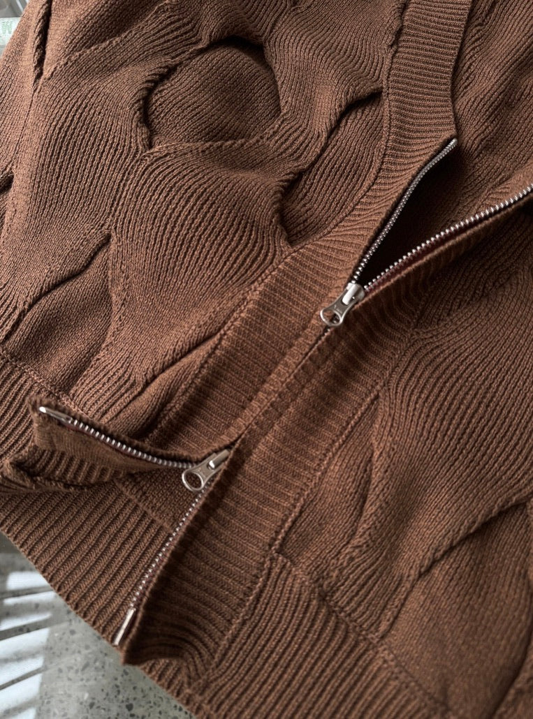 Rhombus Pleated Cardigan