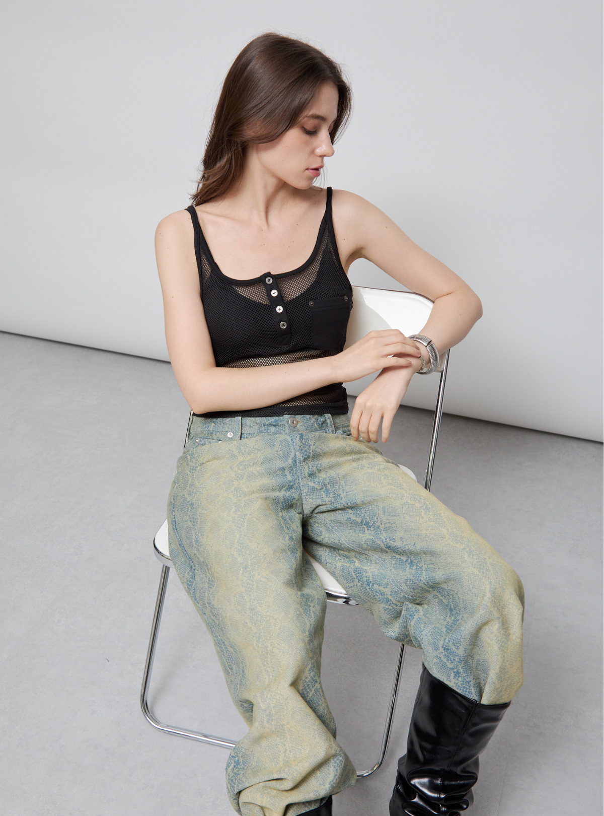 Henley Mesh Cami