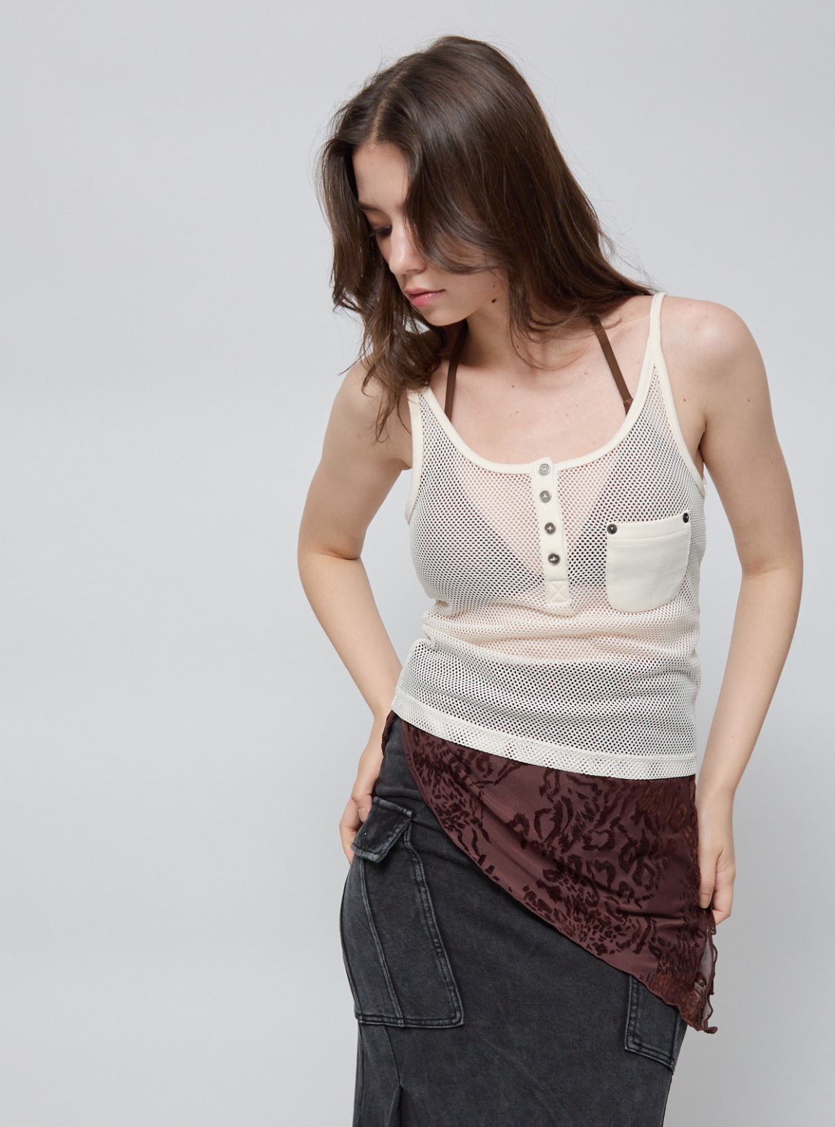 Henley Mesh Cami