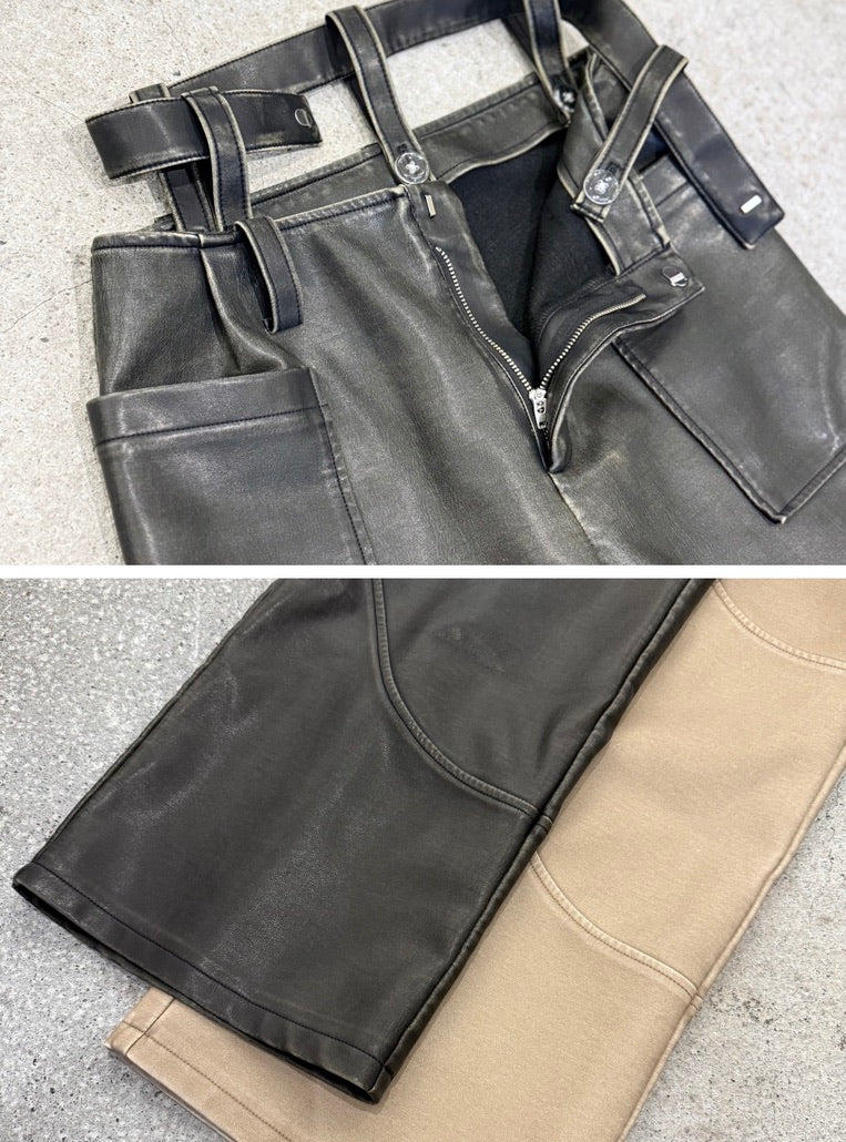 Modular Faux Leather Pants